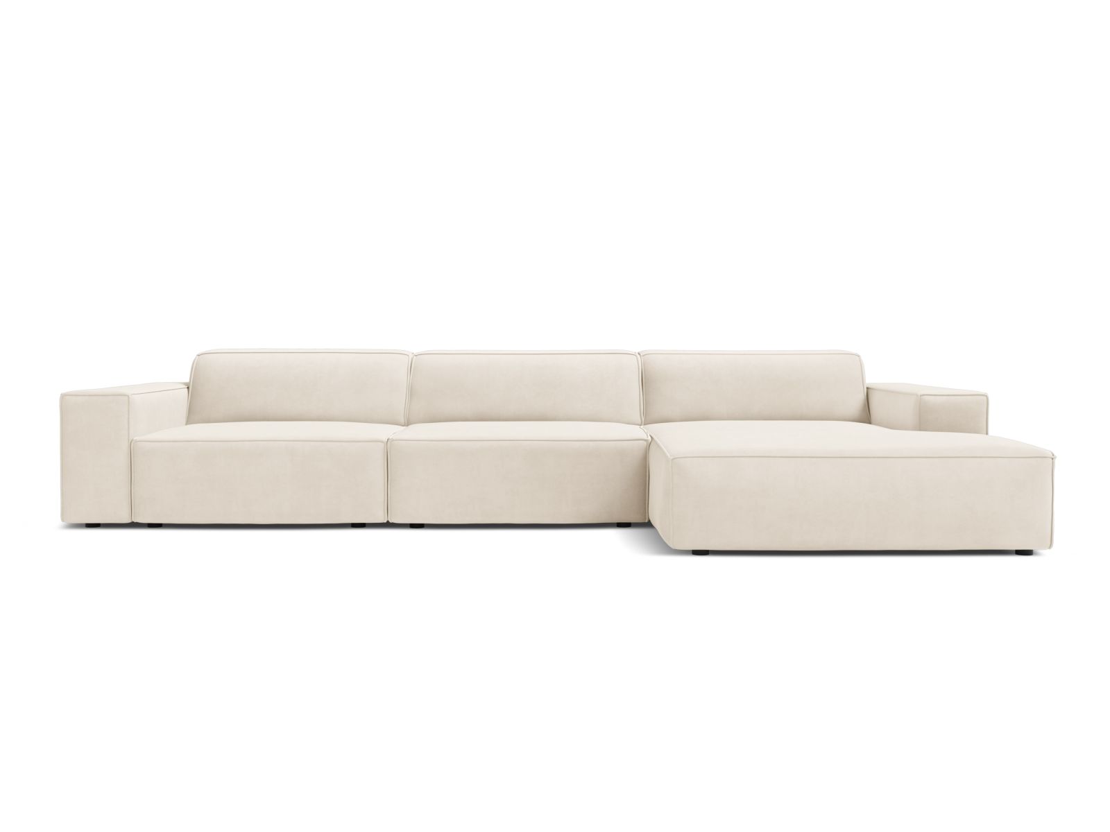 Velvet Modular Right Corner Sofa, "Jodie", 4 Seats, 284x162x77