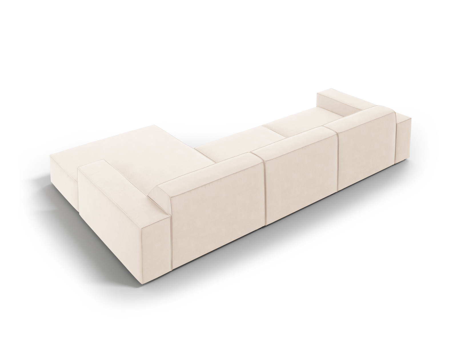 Velvet Modular Right Corner Sofa, "Jodie", 4 Seats, 284x162x77