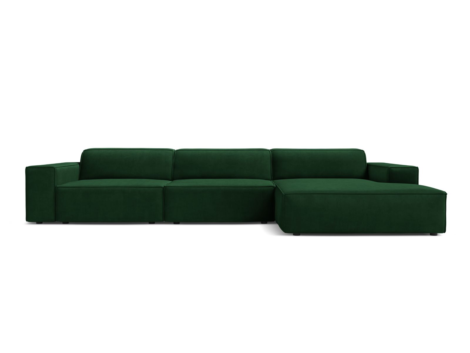 Velvet Modular Right Corner Sofa, "Jodie", 4 Seats, 284x162x77