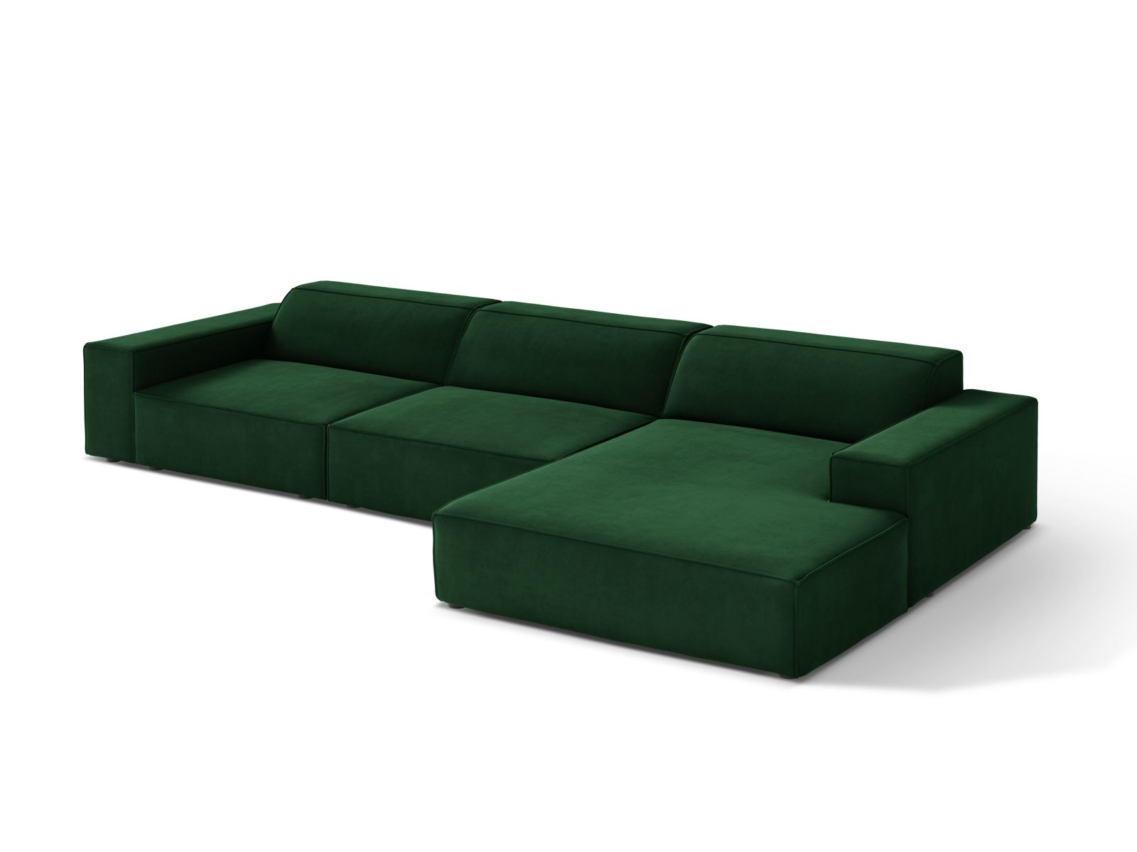 Velvet Modular Right Corner Sofa, "Jodie", 4 Seats, 284x162x77