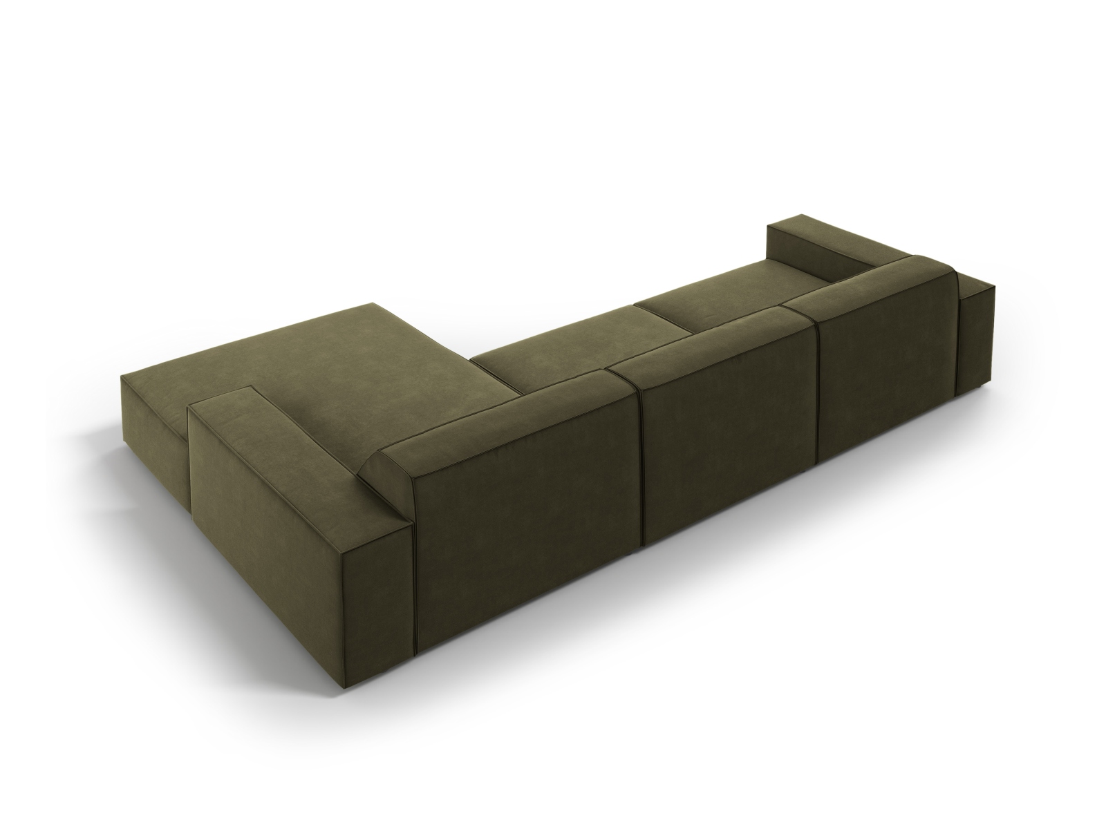 Velvet Modular Right Corner Sofa, "Jodie", 4 Seats, 284x162x77