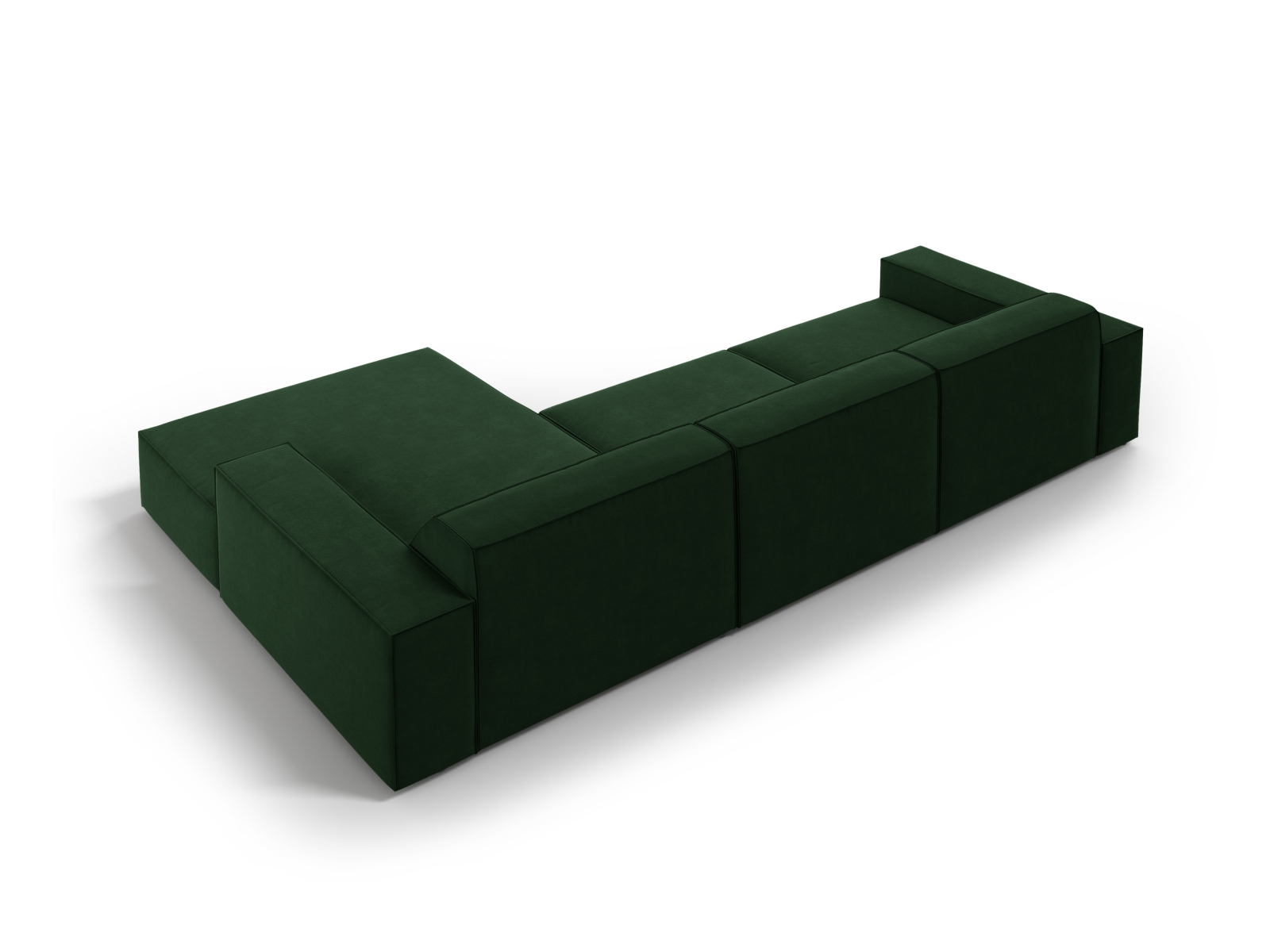 Velvet Modular Right Corner Sofa, "Jodie", 4 Seats, 284x162x77