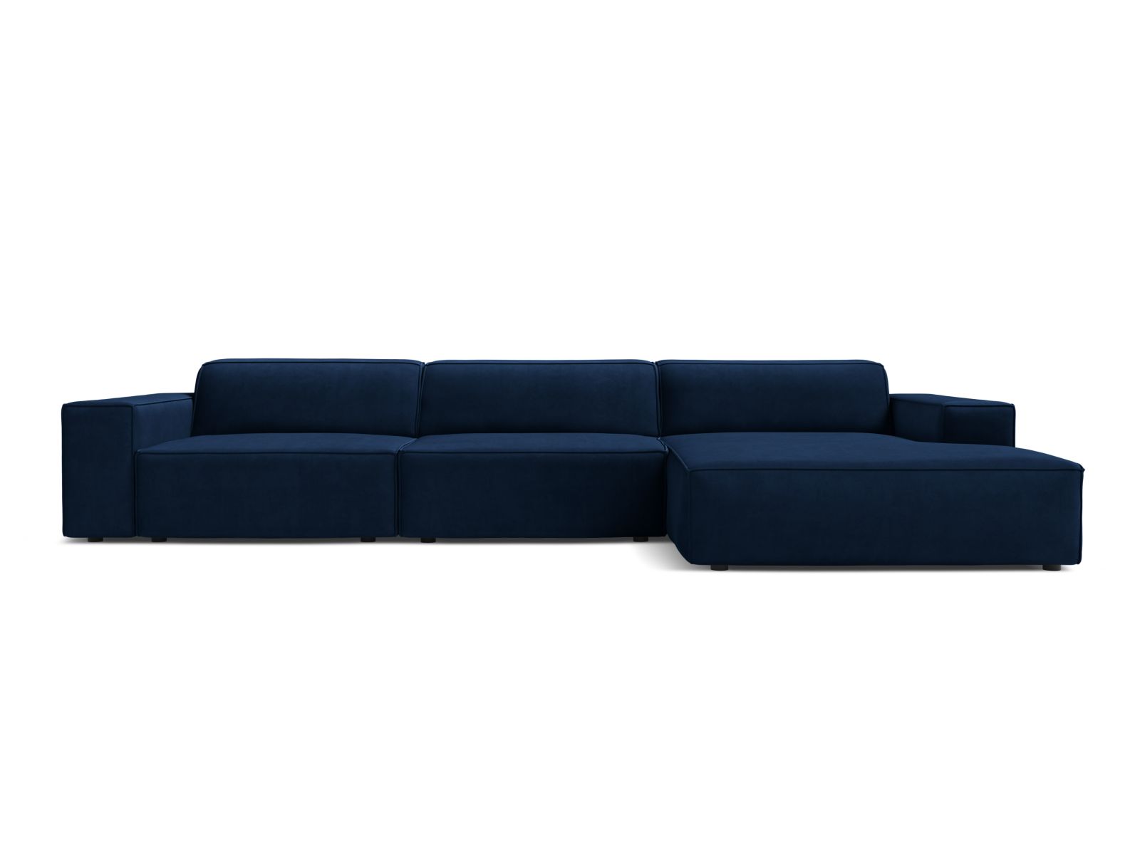 Velvet Modular Right Corner Sofa, "Jodie", 4 Seats, 284x162x77