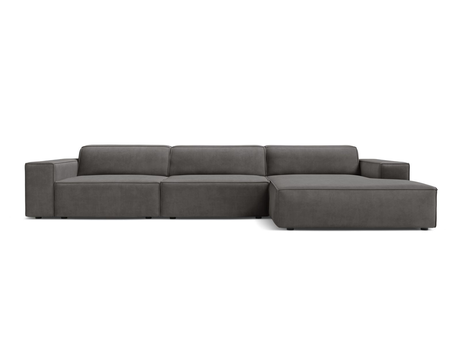 Velvet Modular Right Corner Sofa, "Jodie", 4 Seats, 284x162x77