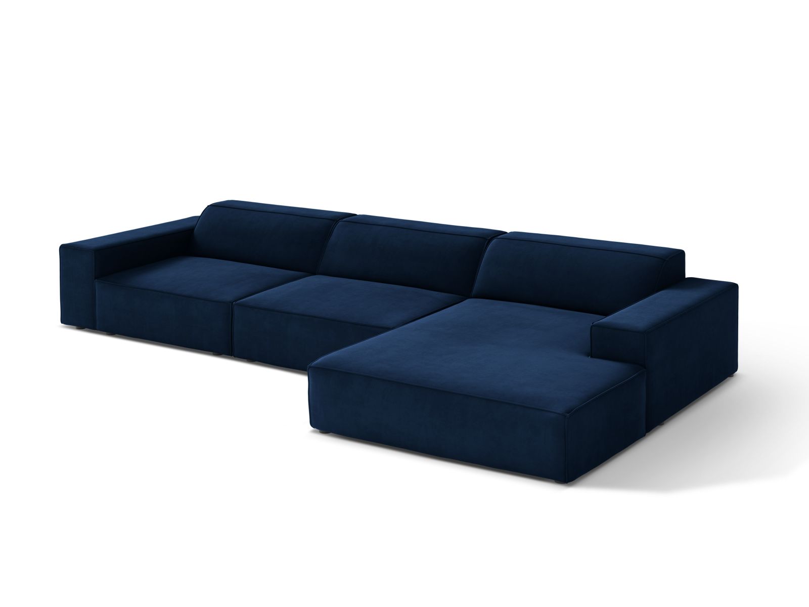 Velvet Modular Right Corner Sofa, "Jodie", 4 Seats, 284x162x77