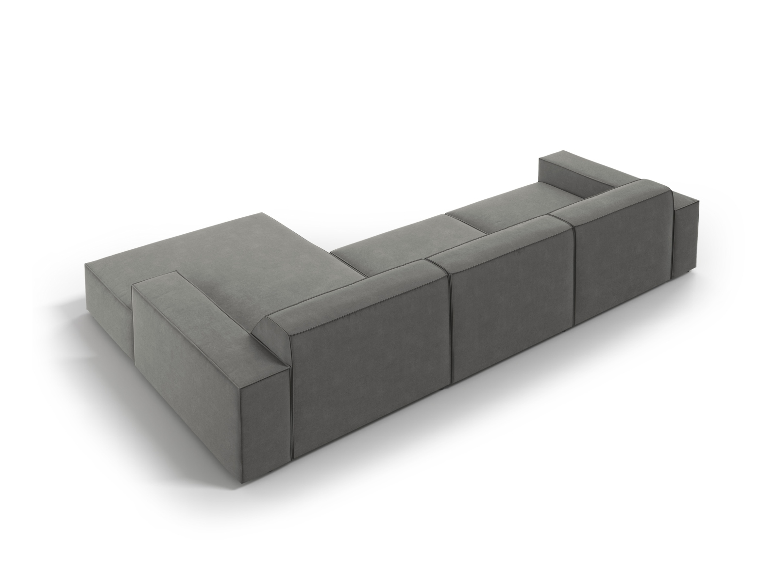 Velvet Modular Right Corner Sofa, "Jodie", 4 Seats, 284x162x77