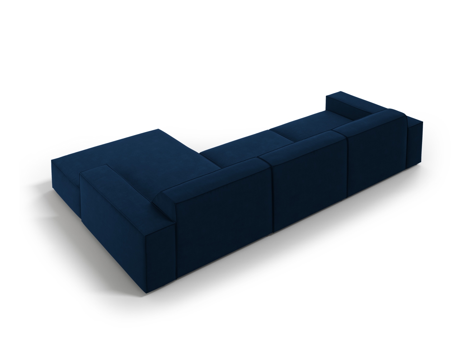 Velvet Modular Right Corner Sofa, "Jodie", 4 Seats, 284x162x77