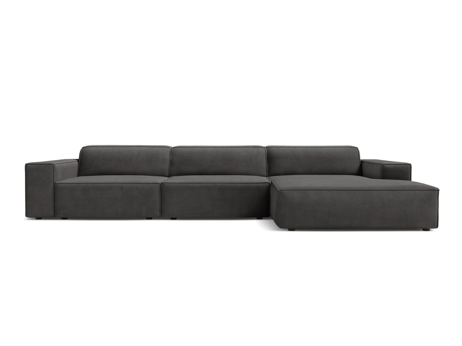 Velvet Modular Right Corner Sofa, "Jodie", 4 Seats, 284x162x77