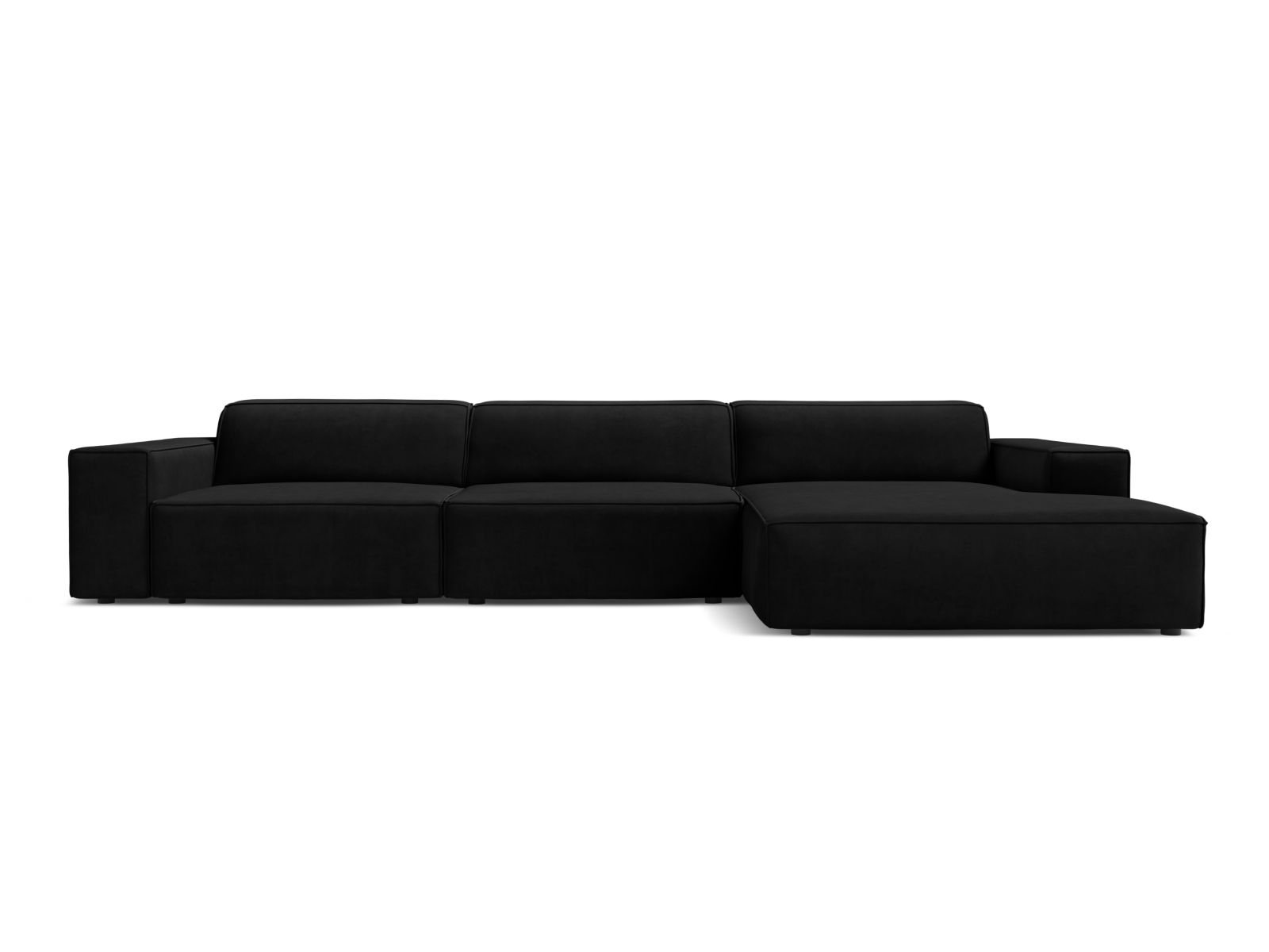 Velvet Modular Right Corner Sofa, "Jodie", 4 Seats, 284x162x77