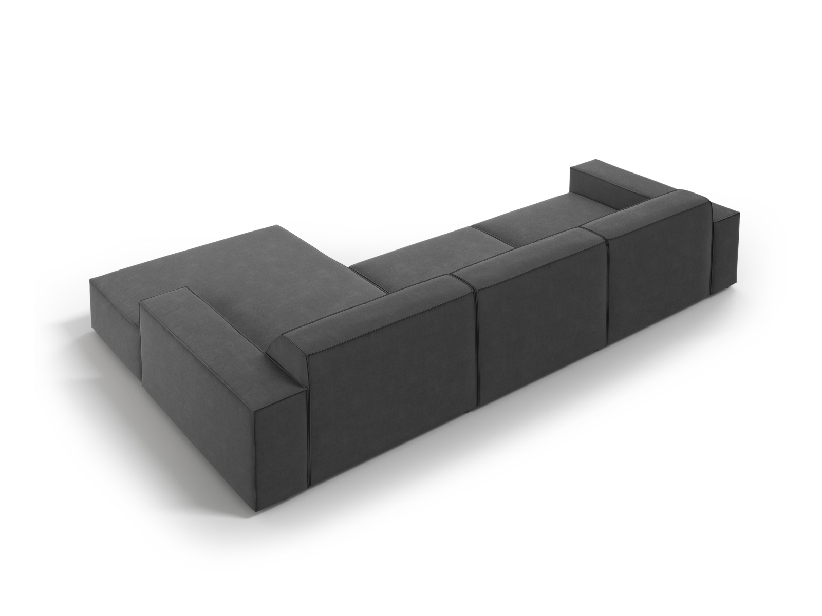 Velvet Modular Right Corner Sofa, "Jodie", 4 Seats, 284x162x77