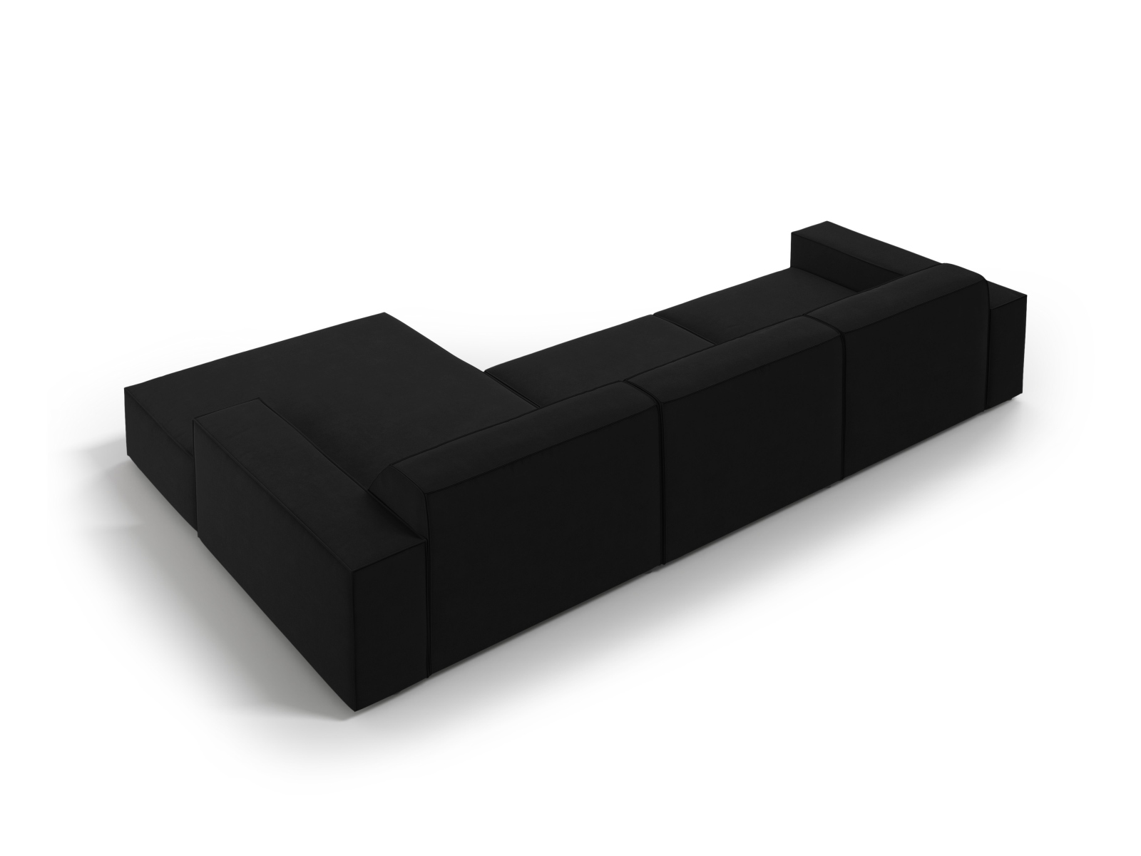 Velvet Modular Right Corner Sofa, "Jodie", 4 Seats, 284x162x77
