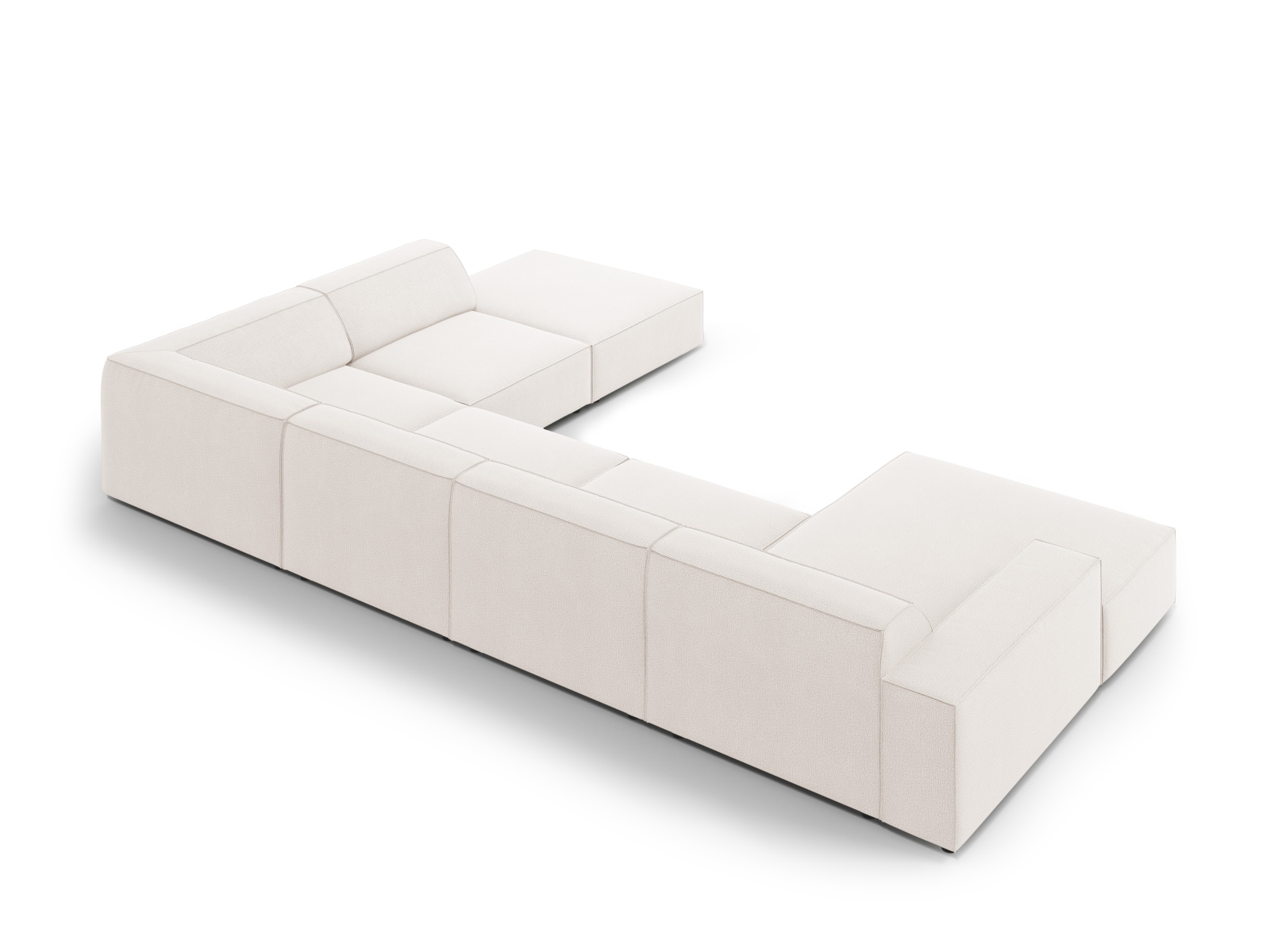 Modular Panoramic Right Corner Sofa, "Jodie", 7 Seats, 361x258x77