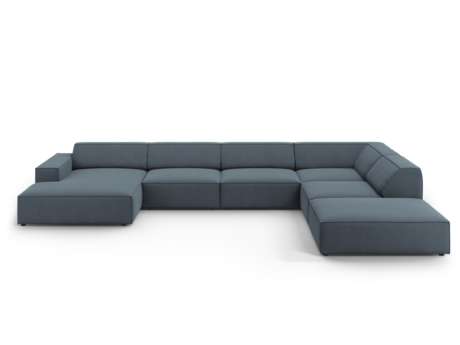 Modular Panoramic Right Corner Sofa, "Jodie", 7 Seats, 361x258x77