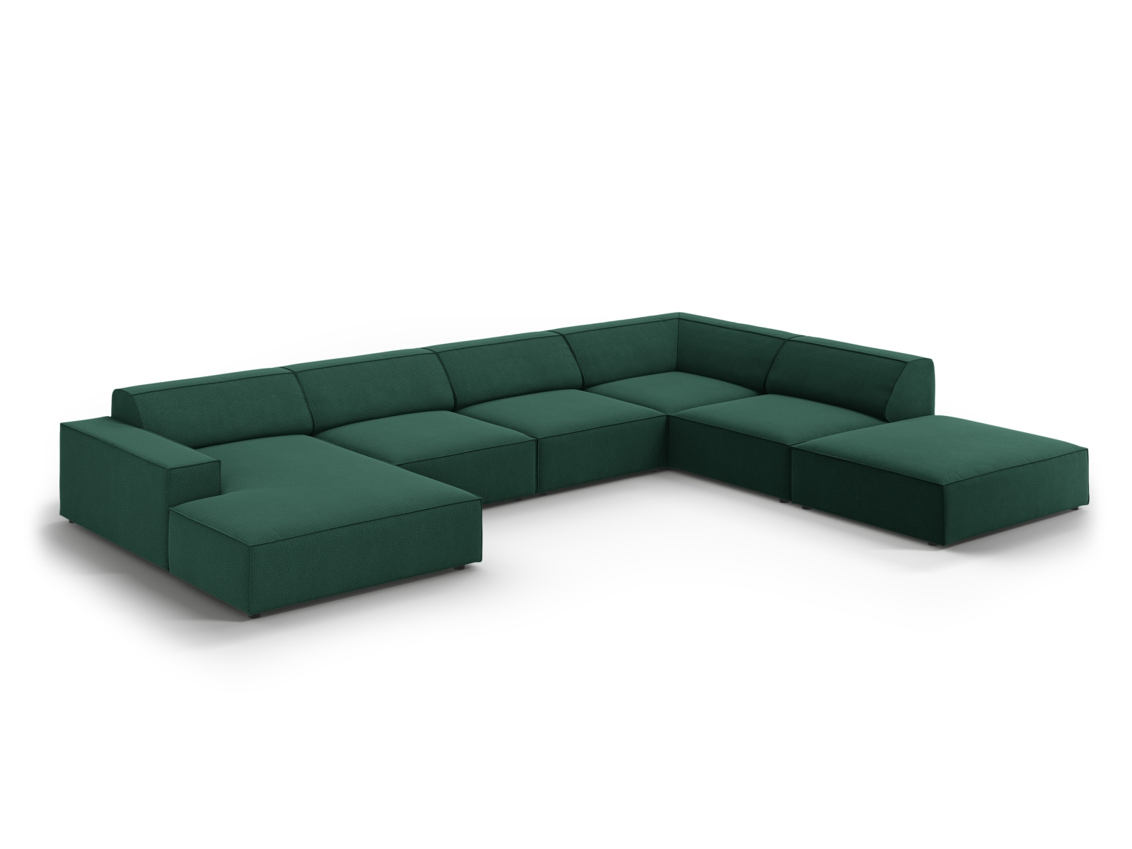 Modular Panoramic Right Corner Sofa, "Jodie", 7 Seats, 361x258x77