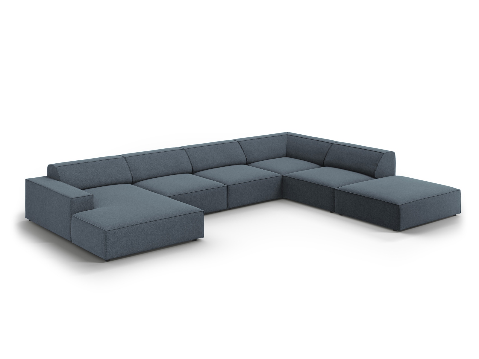 Modular Panoramic Right Corner Sofa, "Jodie", 7 Seats, 361x258x77