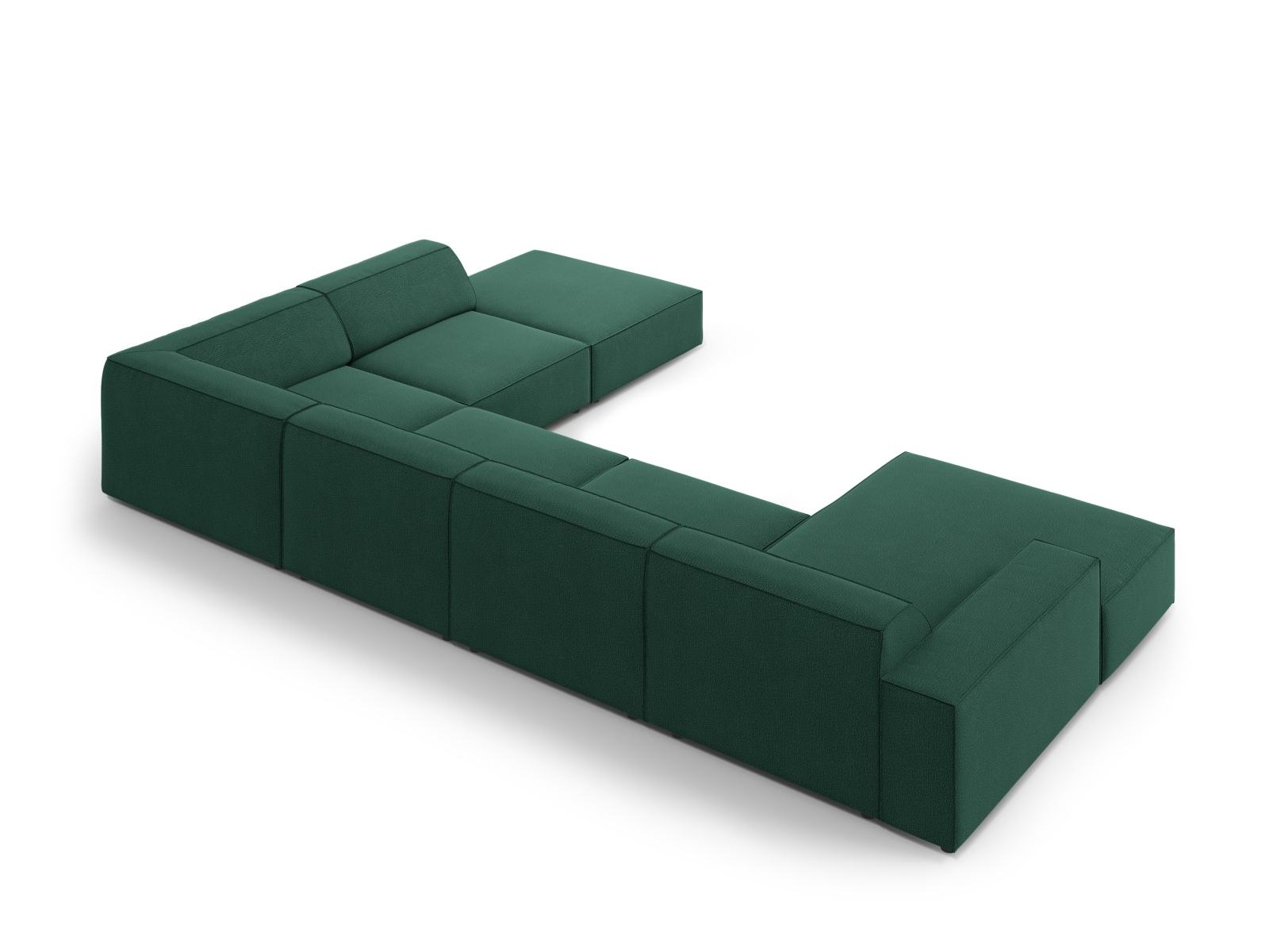 Modular Panoramic Right Corner Sofa, "Jodie", 7 Seats, 361x258x77