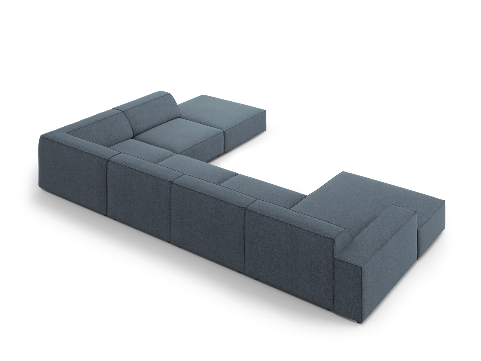 Modular Panoramic Right Corner Sofa, "Jodie", 7 Seats, 361x258x77