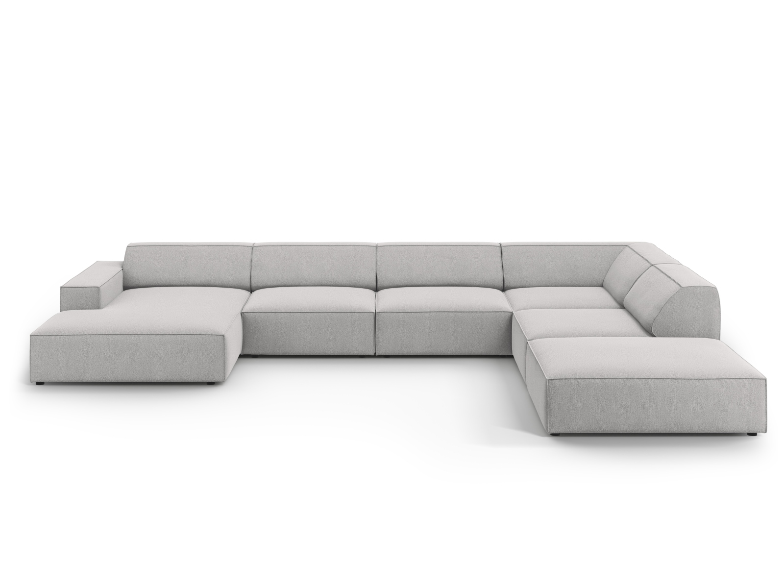 Modular Panoramic Right Corner Sofa, "Jodie", 7 Seats, 361x258x77