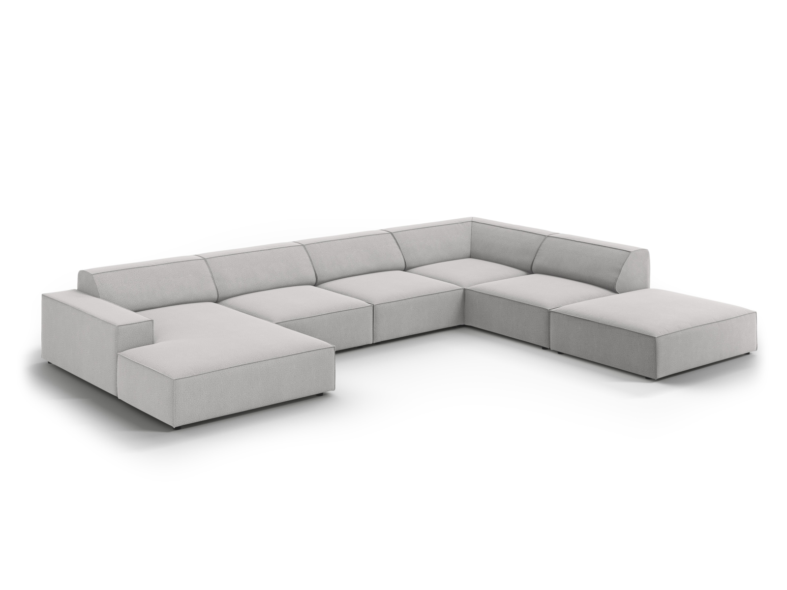 Modular Panoramic Right Corner Sofa, "Jodie", 7 Seats, 361x258x77