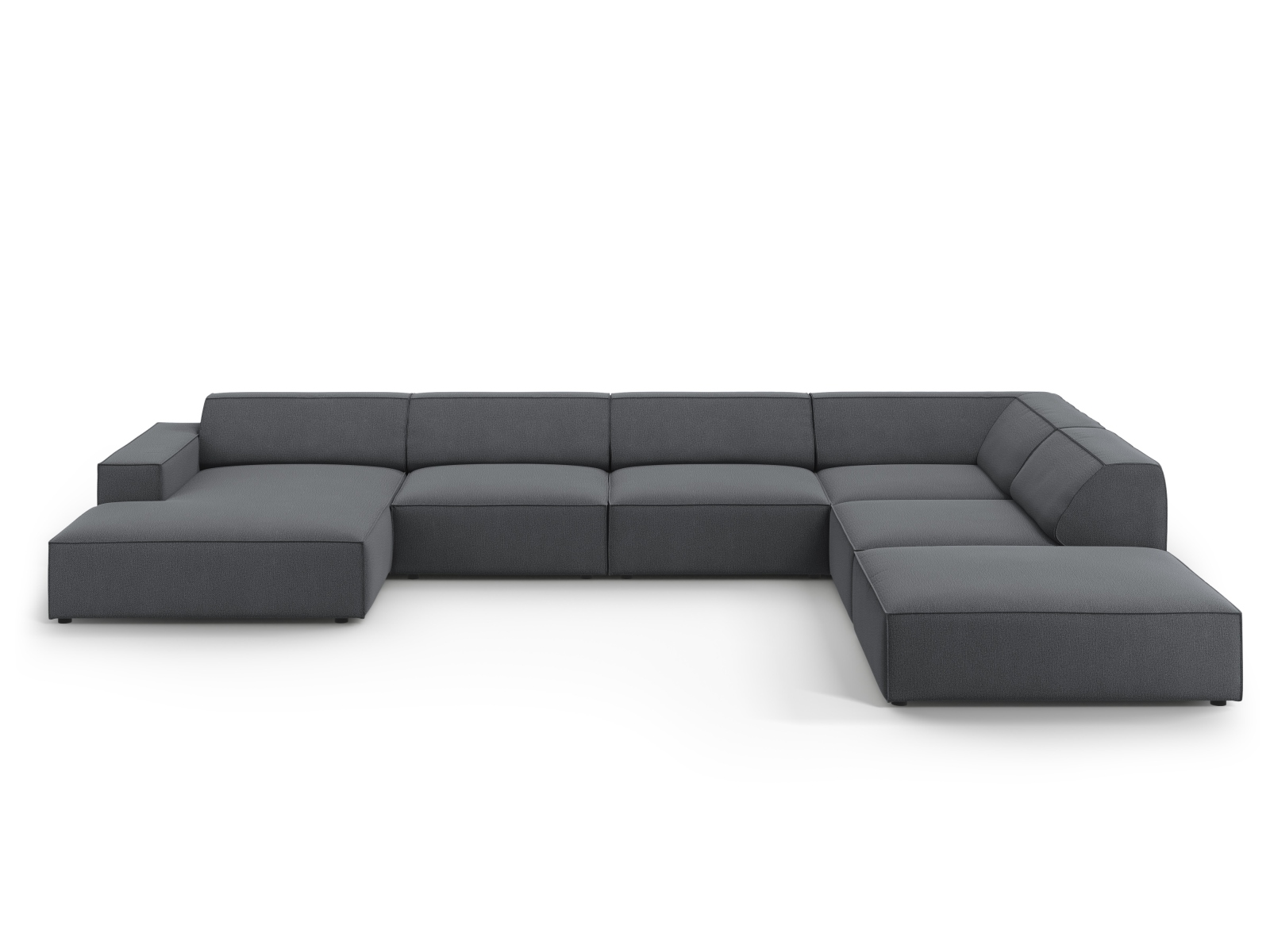 Modular Panoramic Right Corner Sofa, "Jodie", 7 Seats, 361x258x77