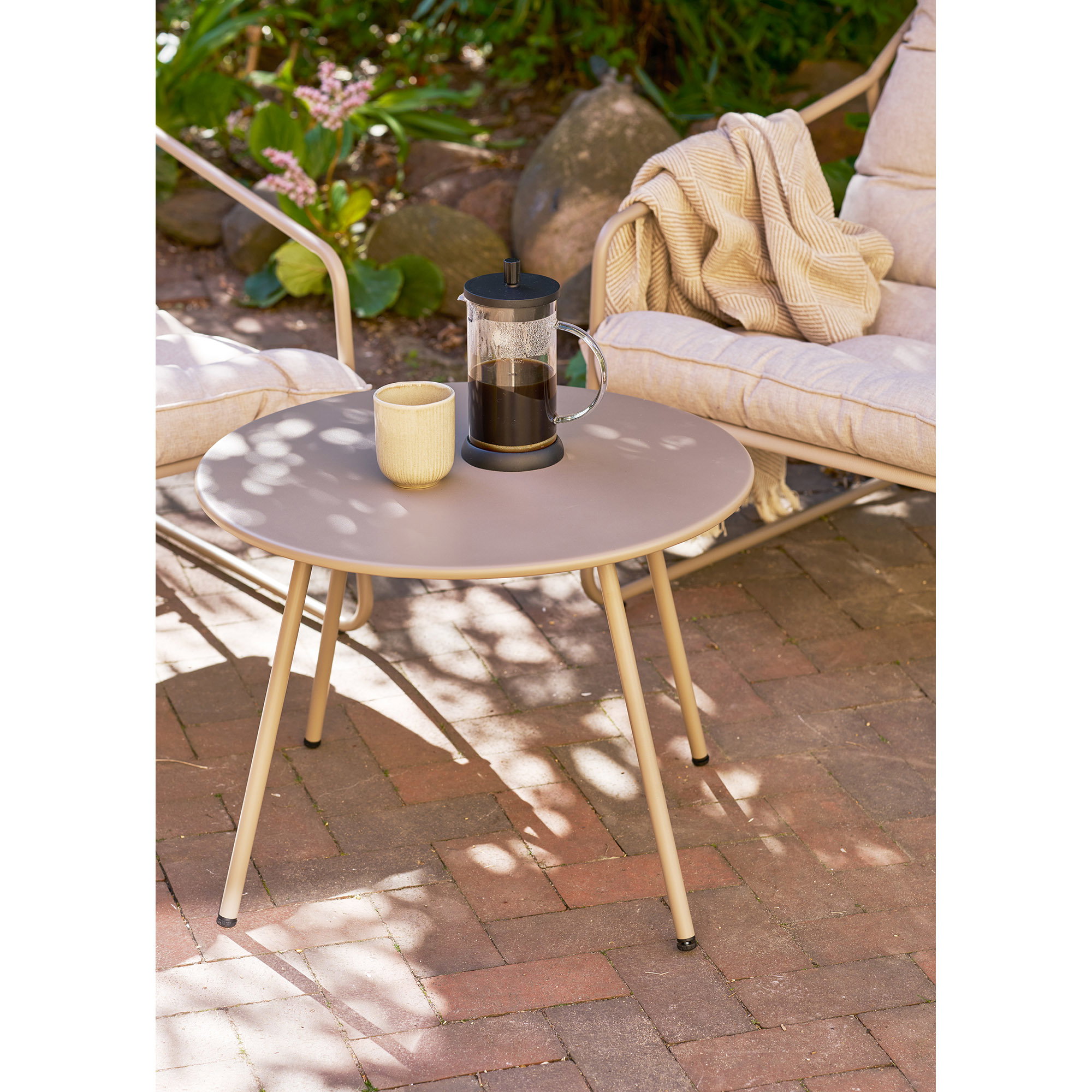 Nilo Lounge set, steel, sand, incl. cushions
