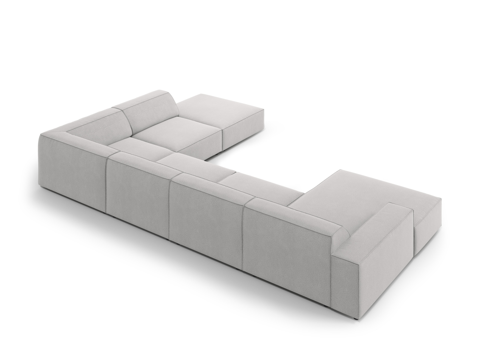 Modular Panoramic Right Corner Sofa, "Jodie", 7 Seats, 361x258x77