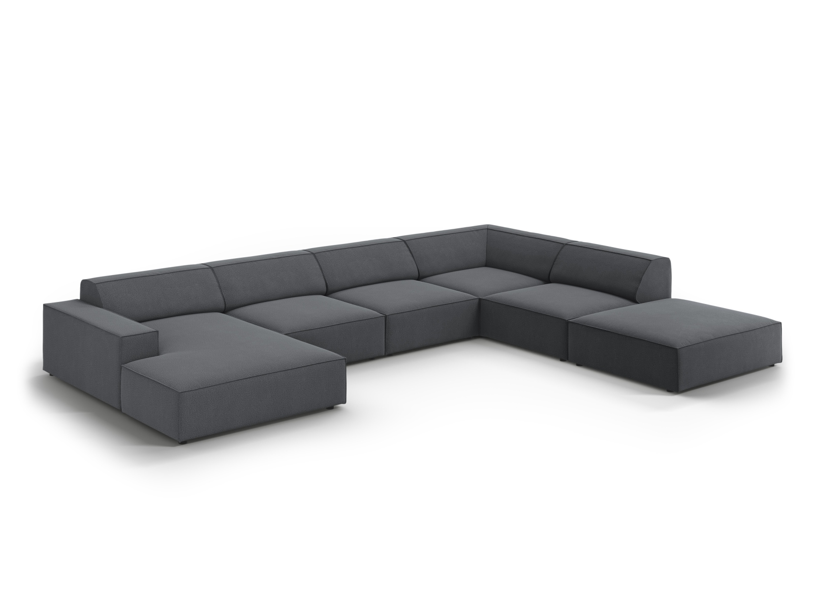Modular Panoramic Right Corner Sofa, "Jodie", 7 Seats, 361x258x77