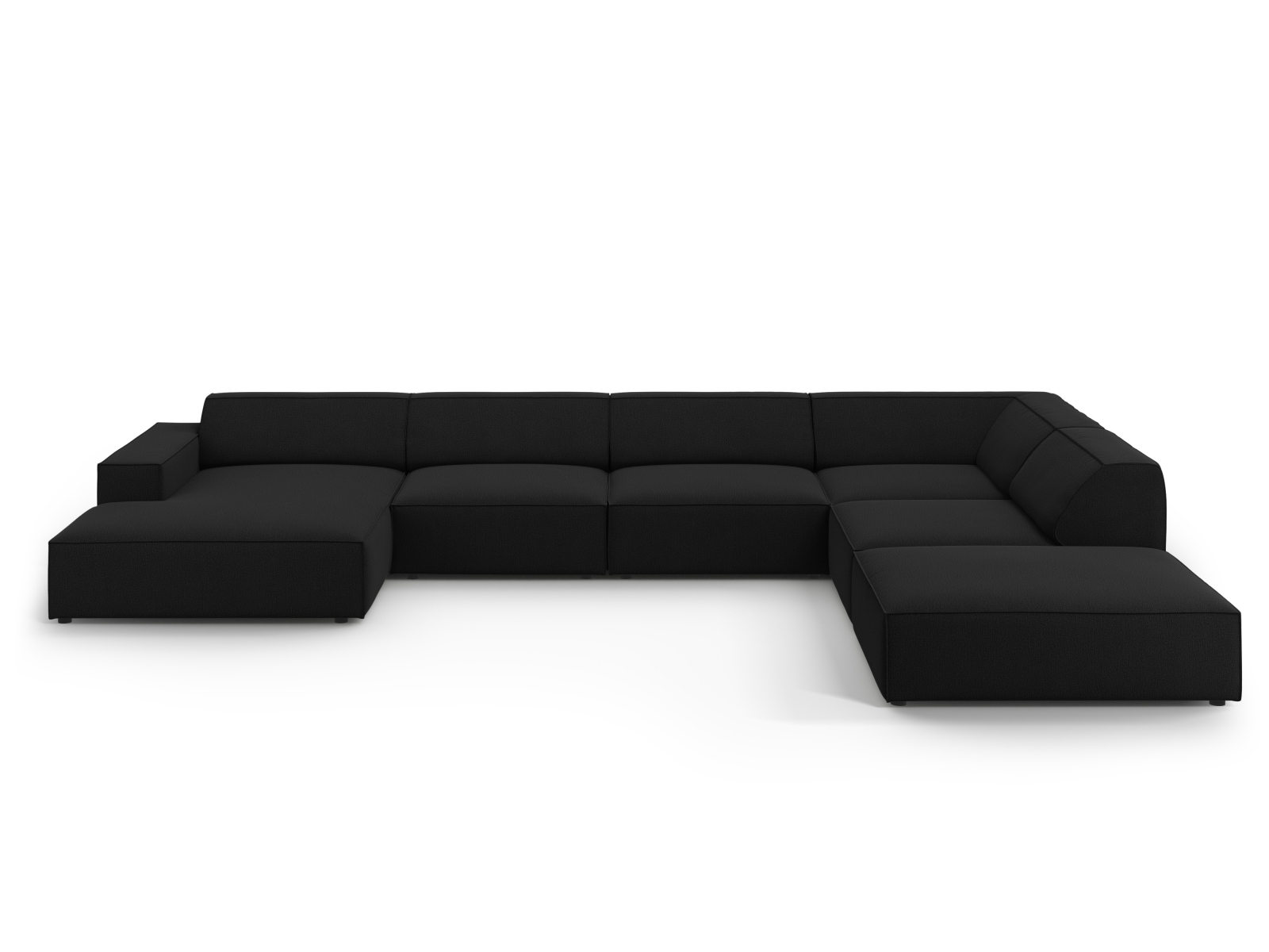 Modular Panoramic Right Corner Sofa, "Jodie", 7 Seats, 361x258x77
