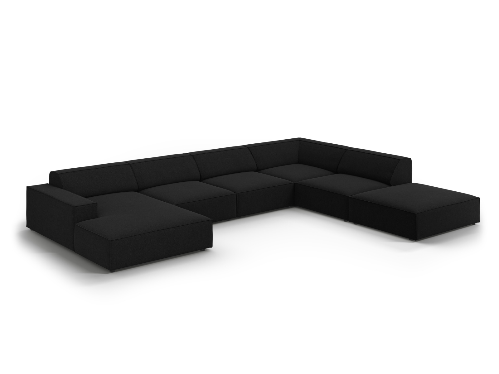 Modular Panoramic Right Corner Sofa, "Jodie", 7 Seats, 361x258x77