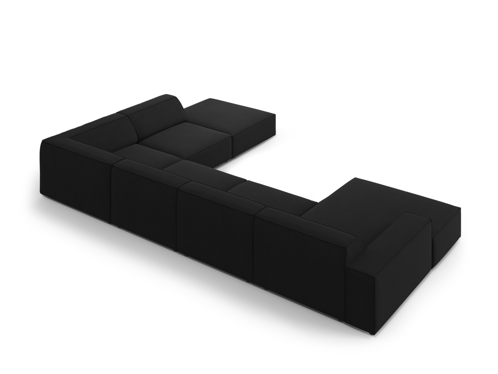 Modular Panoramic Right Corner Sofa, "Jodie", 7 Seats, 361x258x77