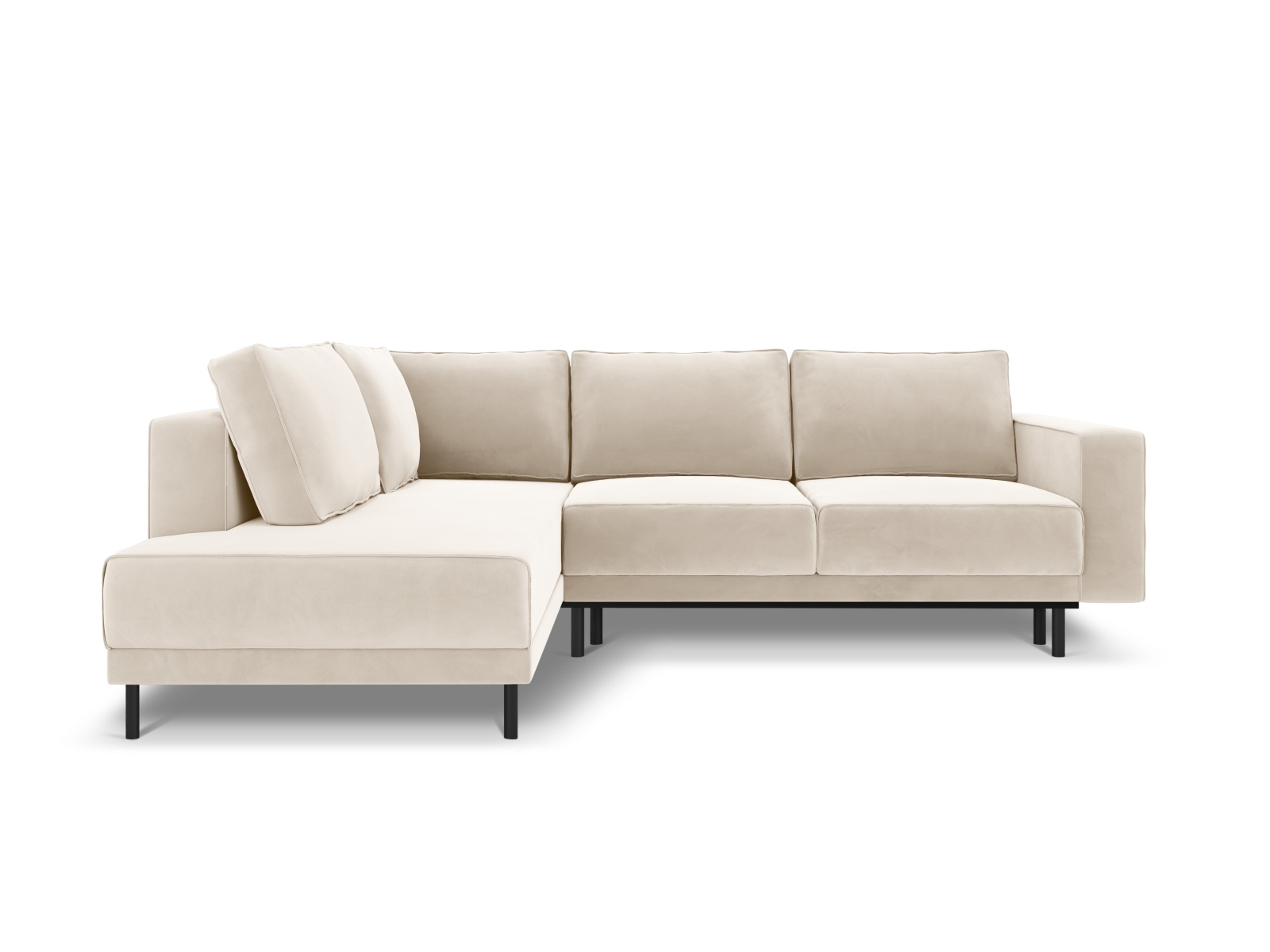 Velvet Left Corner Sofa With Bed Function, "Caro", 5 Seats, 247x187x90