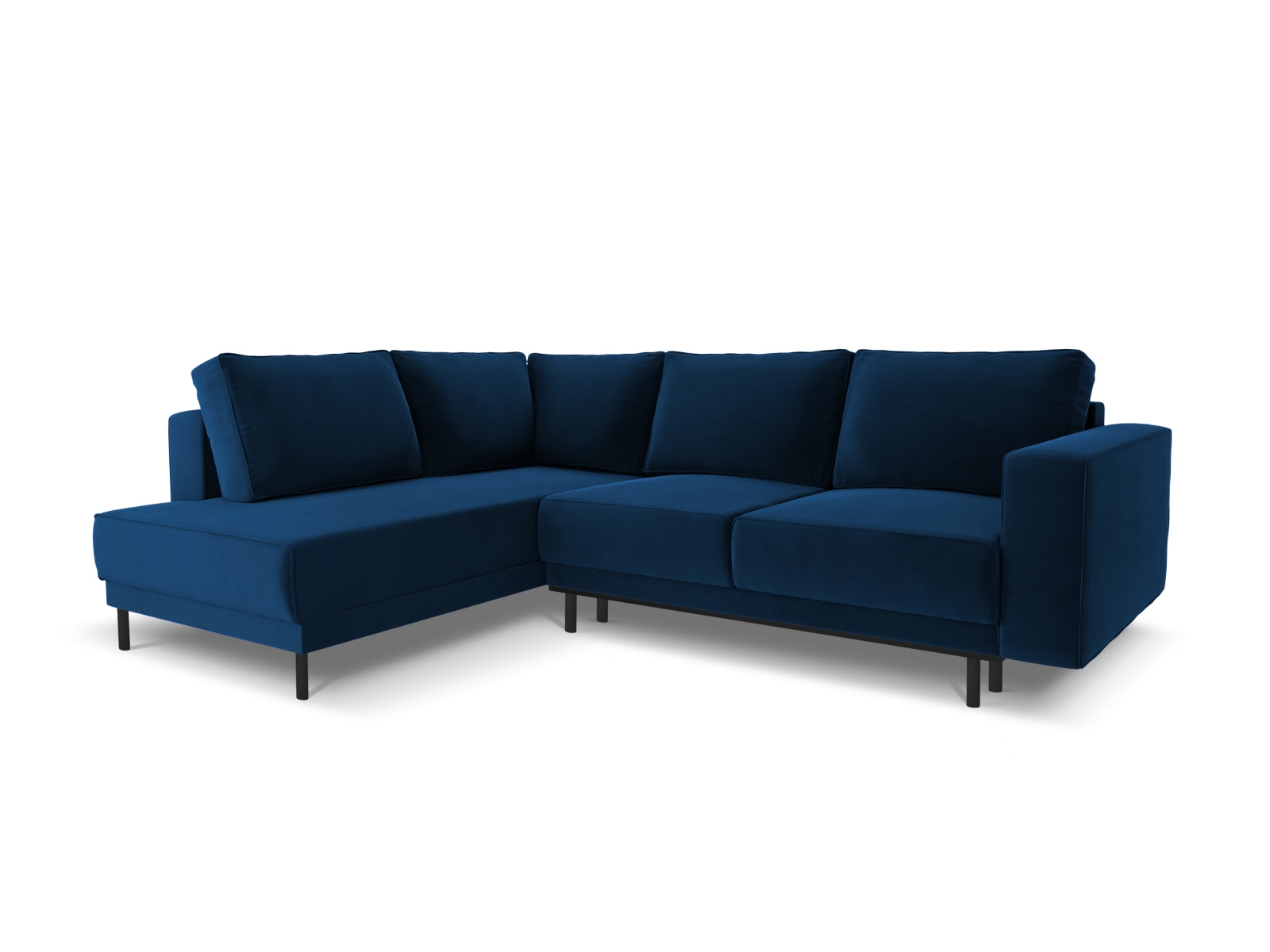 Velvet Left Corner Sofa With Bed Function, "Caro", 5 Seats, 247x187x90