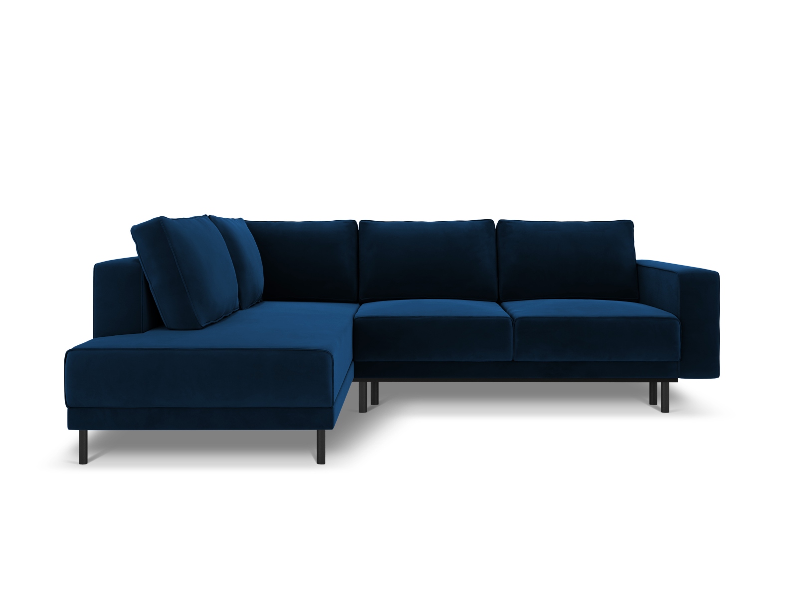 Velvet Left Corner Sofa With Bed Function, "Caro", 5 Seats, 247x187x90