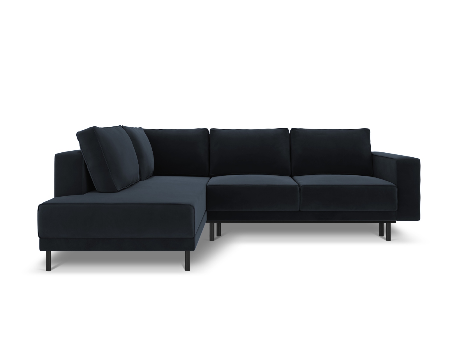 Velvet Left Corner Sofa With Bed Function, "Caro", 5 Seats, 247x187x90