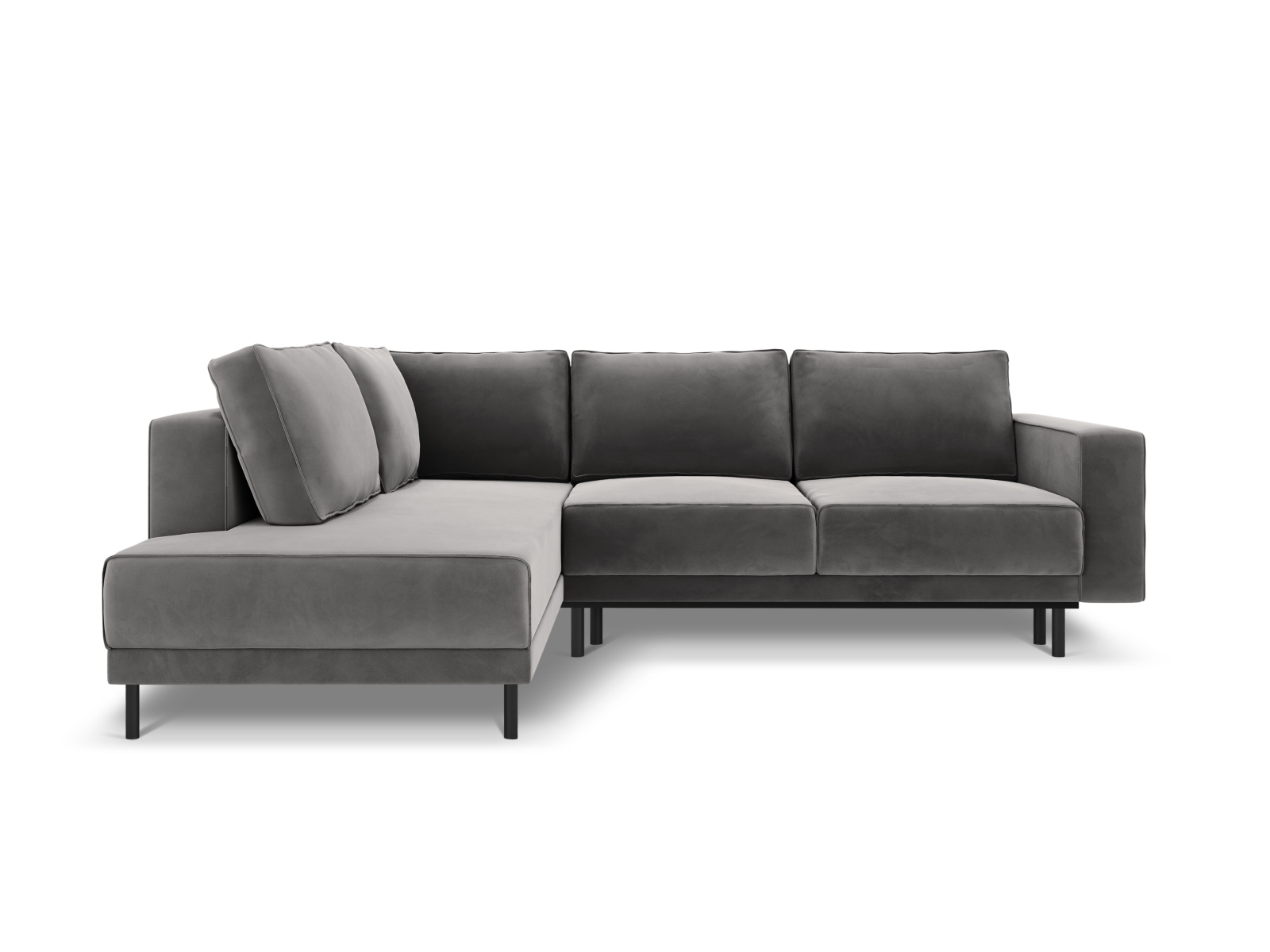 Velvet Left Corner Sofa With Bed Function, "Caro", 5 Seats, 247x187x90