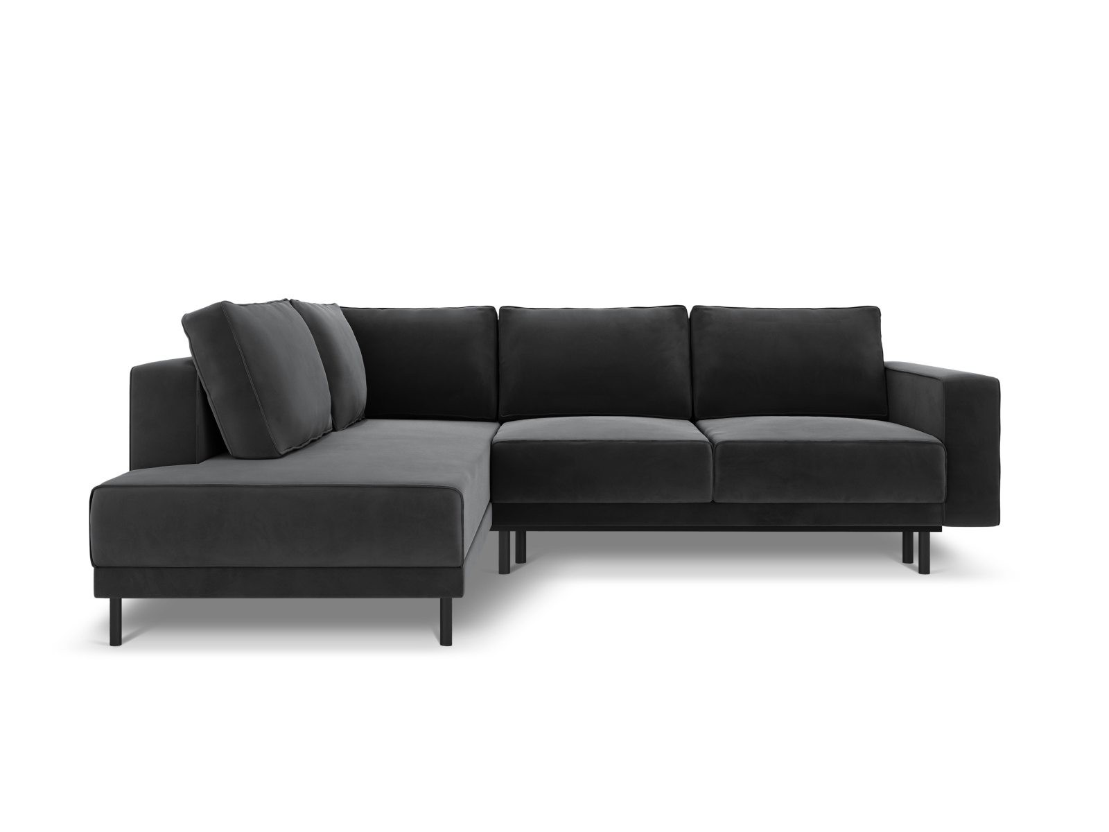 Velvet Left Corner Sofa With Bed Function, "Caro", 5 Seats, 247x187x90