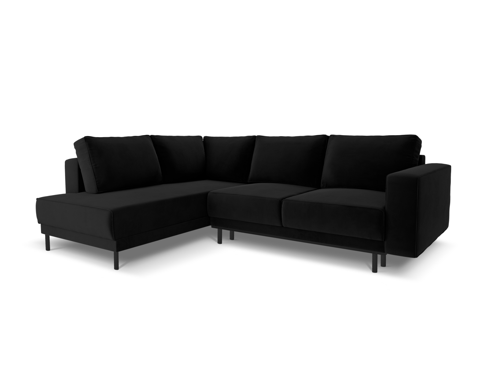 Velvet Left Corner Sofa With Bed Function, "Caro", 5 Seats, 247x187x90