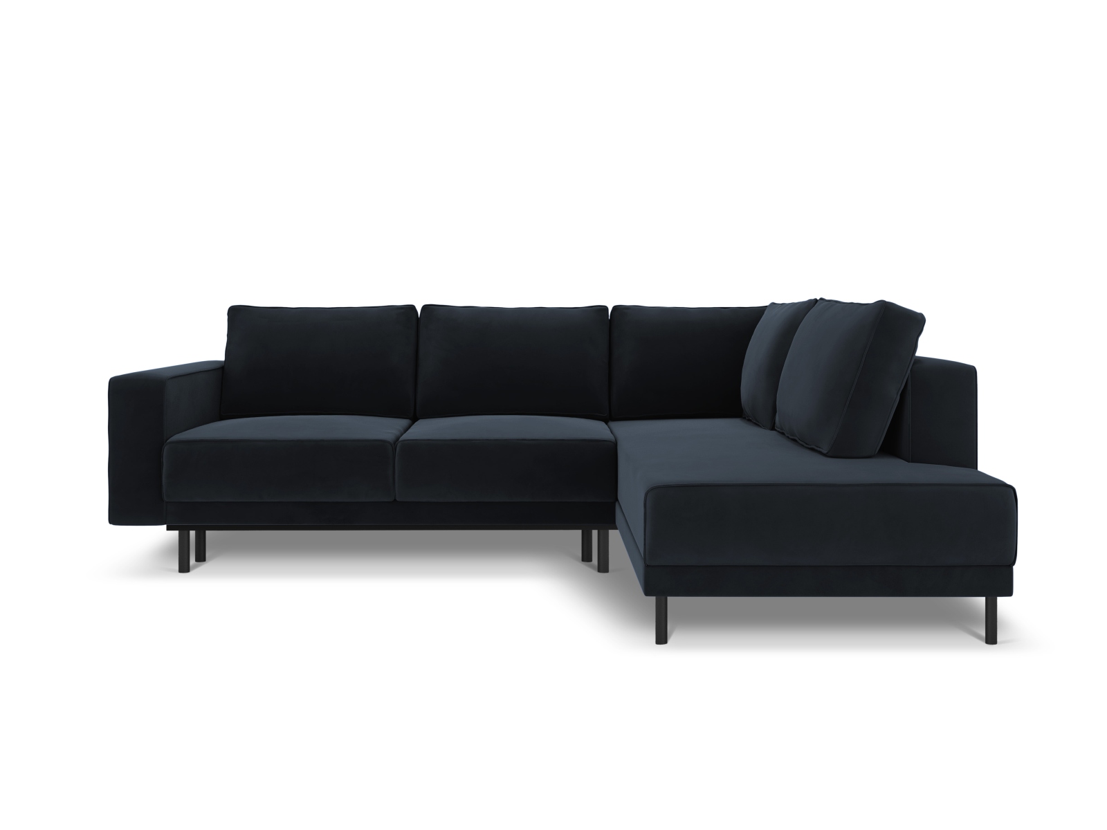 Velvet Right Corner Sofa With Bed Function, "Caro", 5 Seats, 247x187x90