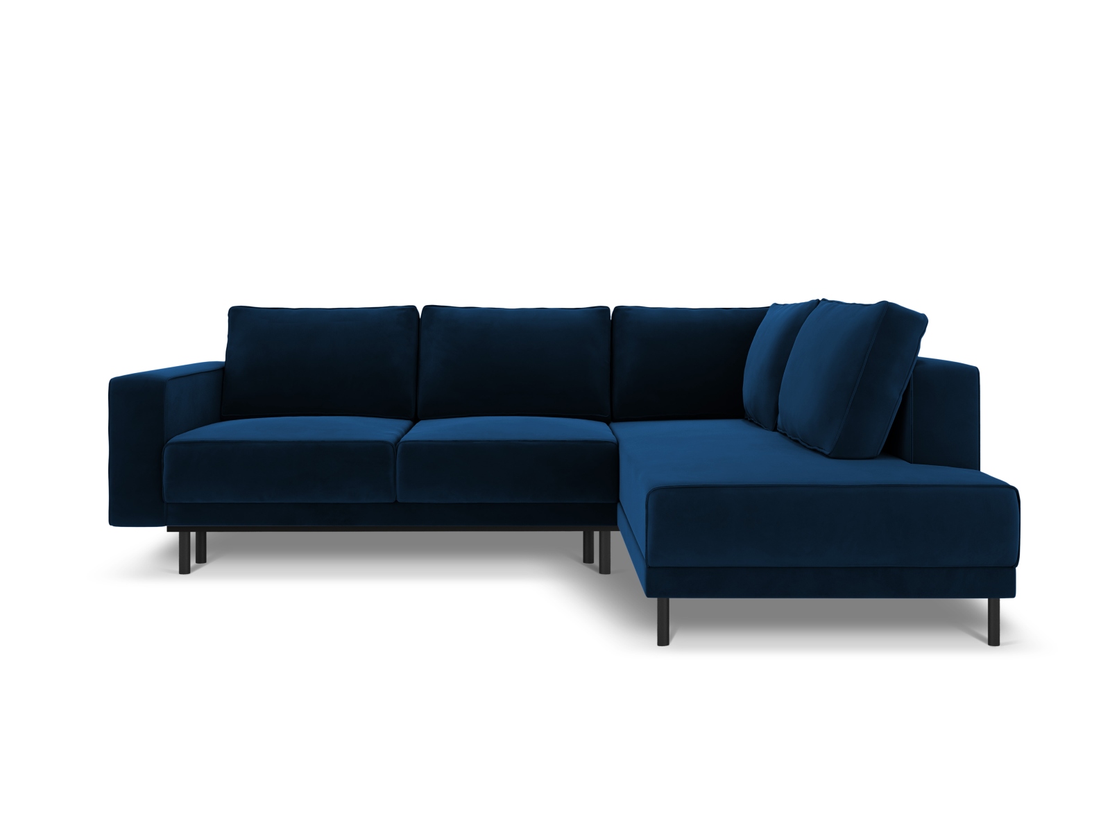 Velvet Right Corner Sofa With Bed Function, "Caro", 5 Seats, 247x187x90