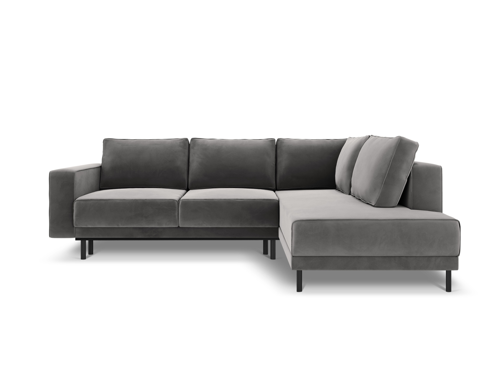 Velvet Right Corner Sofa With Bed Function, "Caro", 5 Seats, 247x187x90