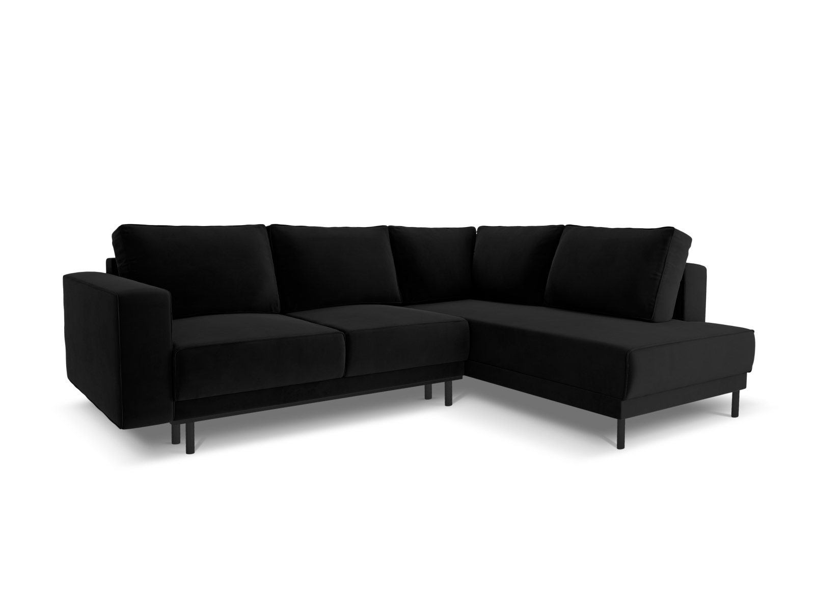 Velvet Right Corner Sofa With Bed Function, "Caro", 5 Seats, 247x187x90
