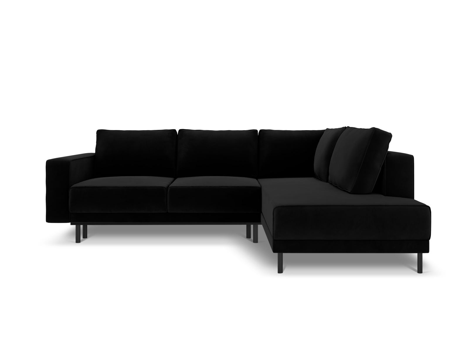 Velvet Right Corner Sofa With Bed Function, "Caro", 5 Seats, 247x187x90