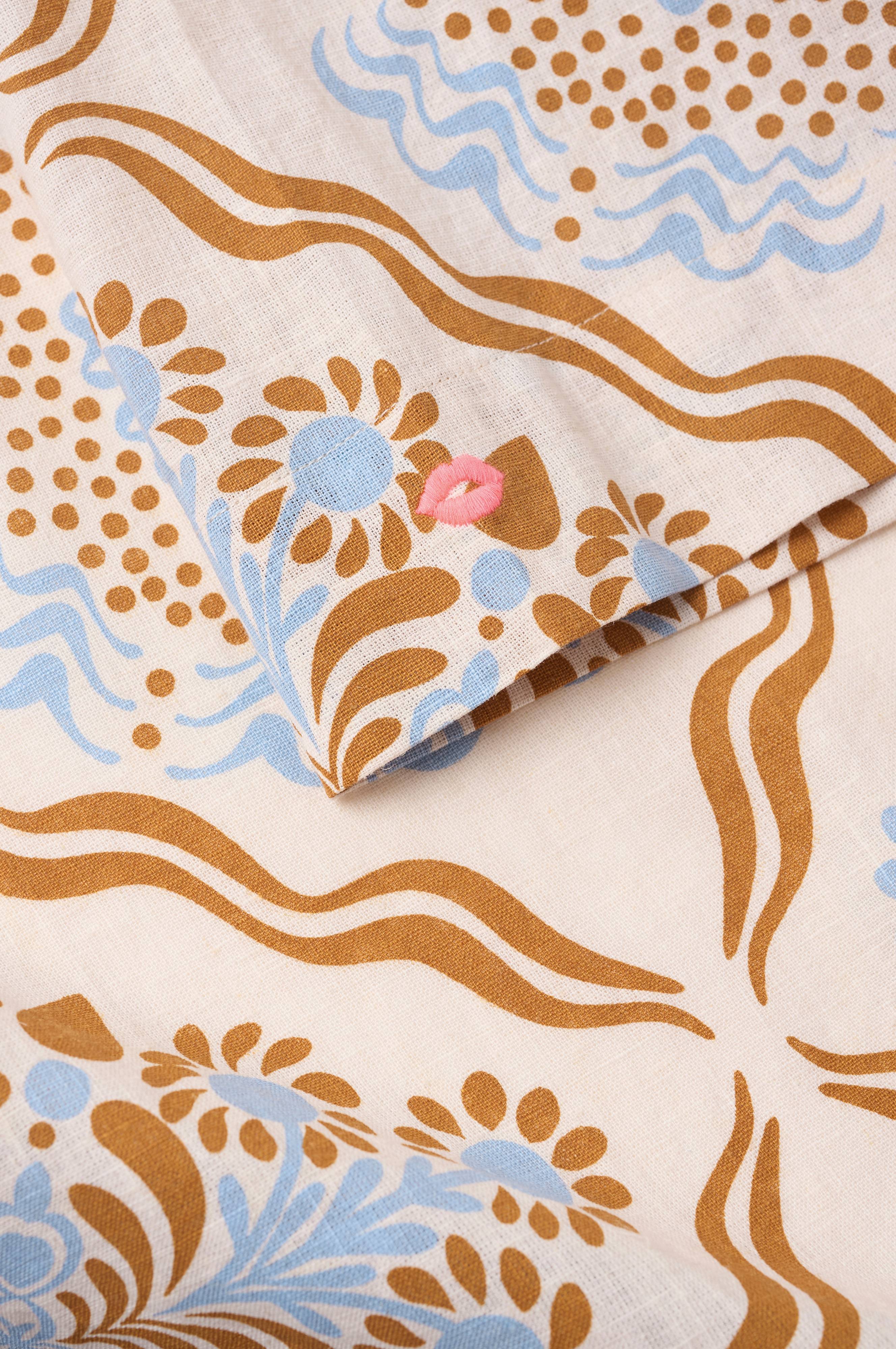 Kimono Elly Tile Kimono i resirkulert halvlinne