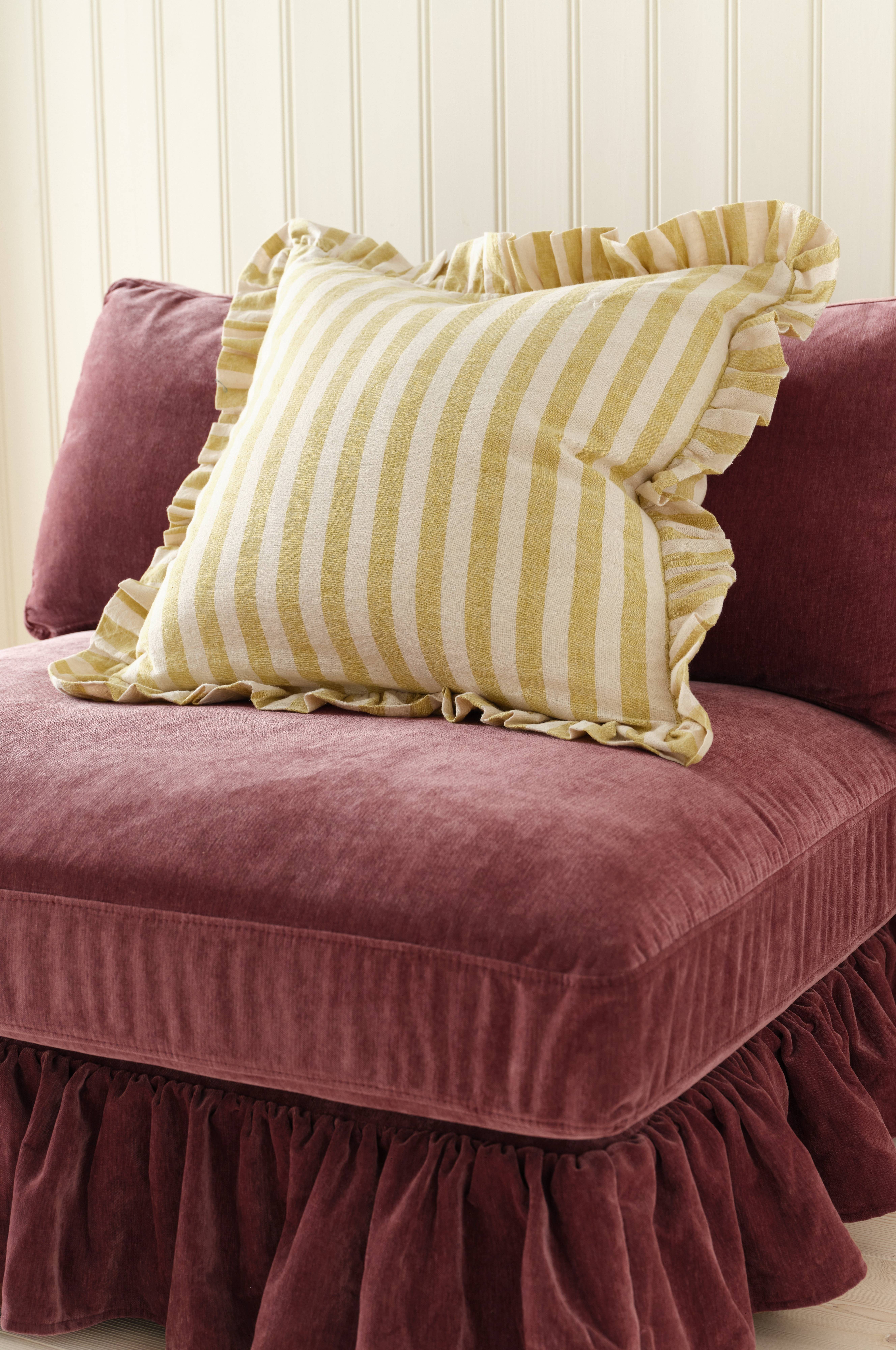 Putetrekk Elly Classic Stripe i resirkulert halvlinne