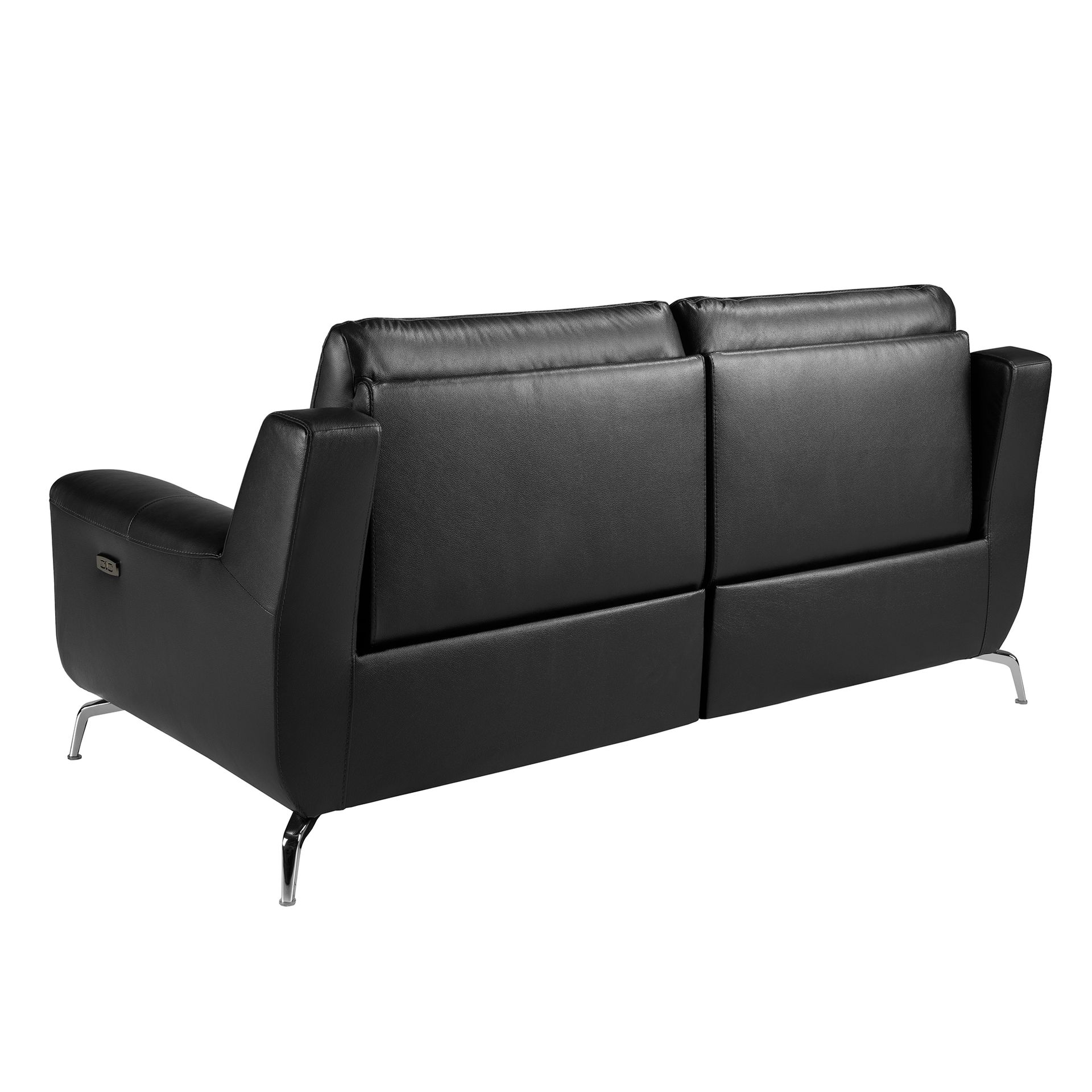 2 seater black leather relax sofa