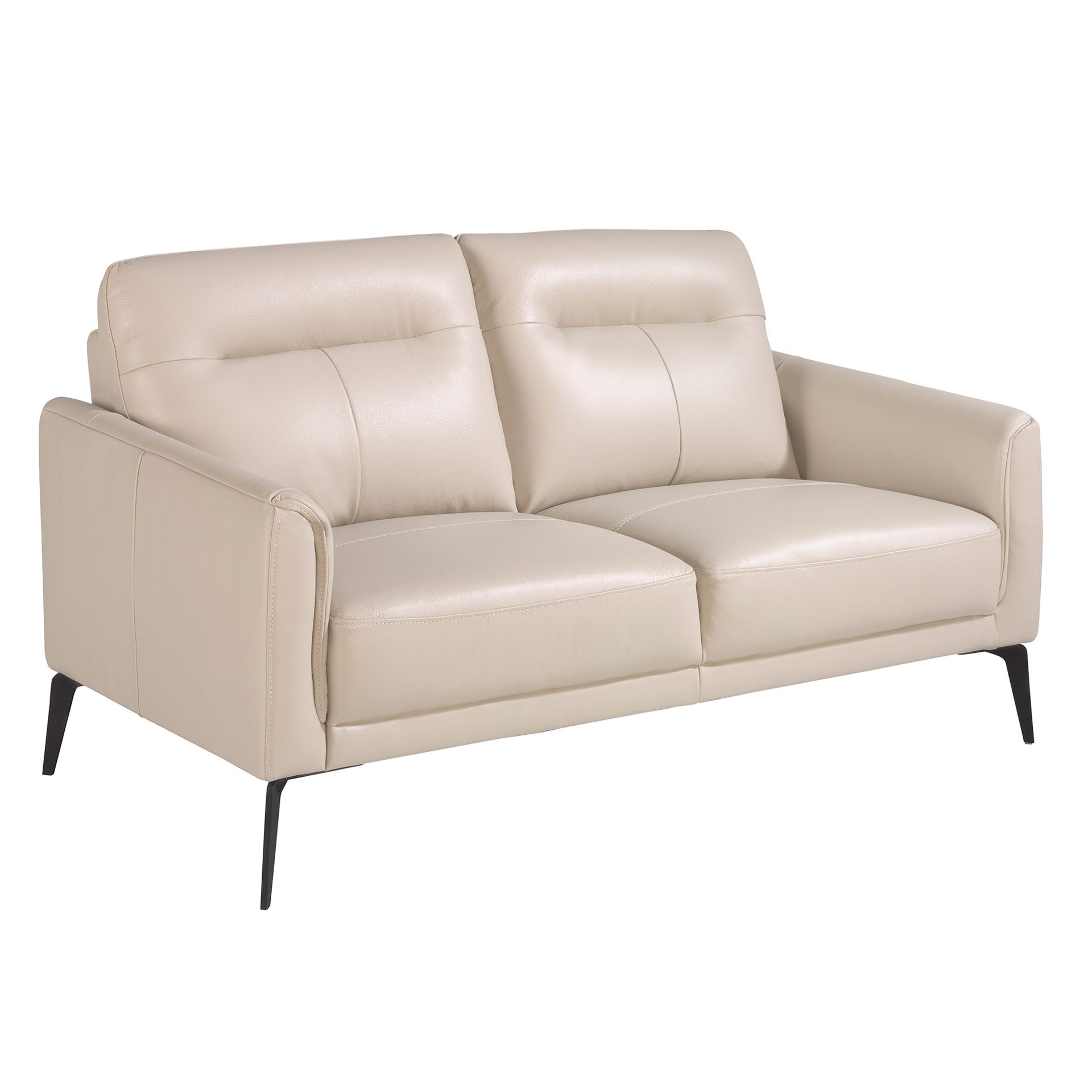 2 seater leather sofa grey taupe