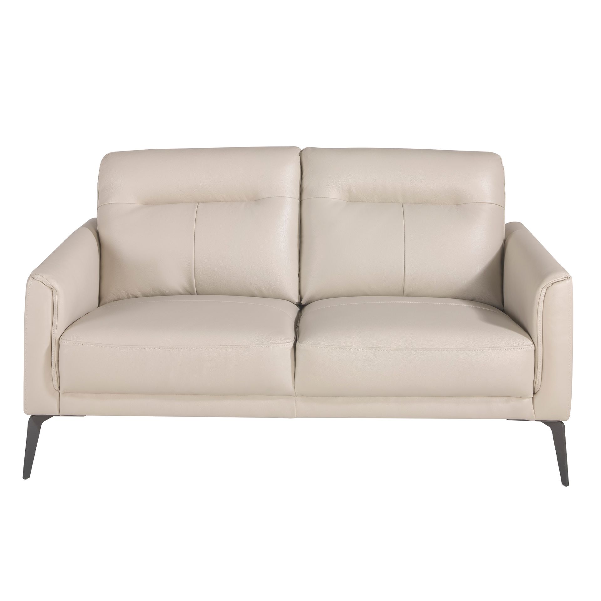 2 seater leather sofa grey taupe