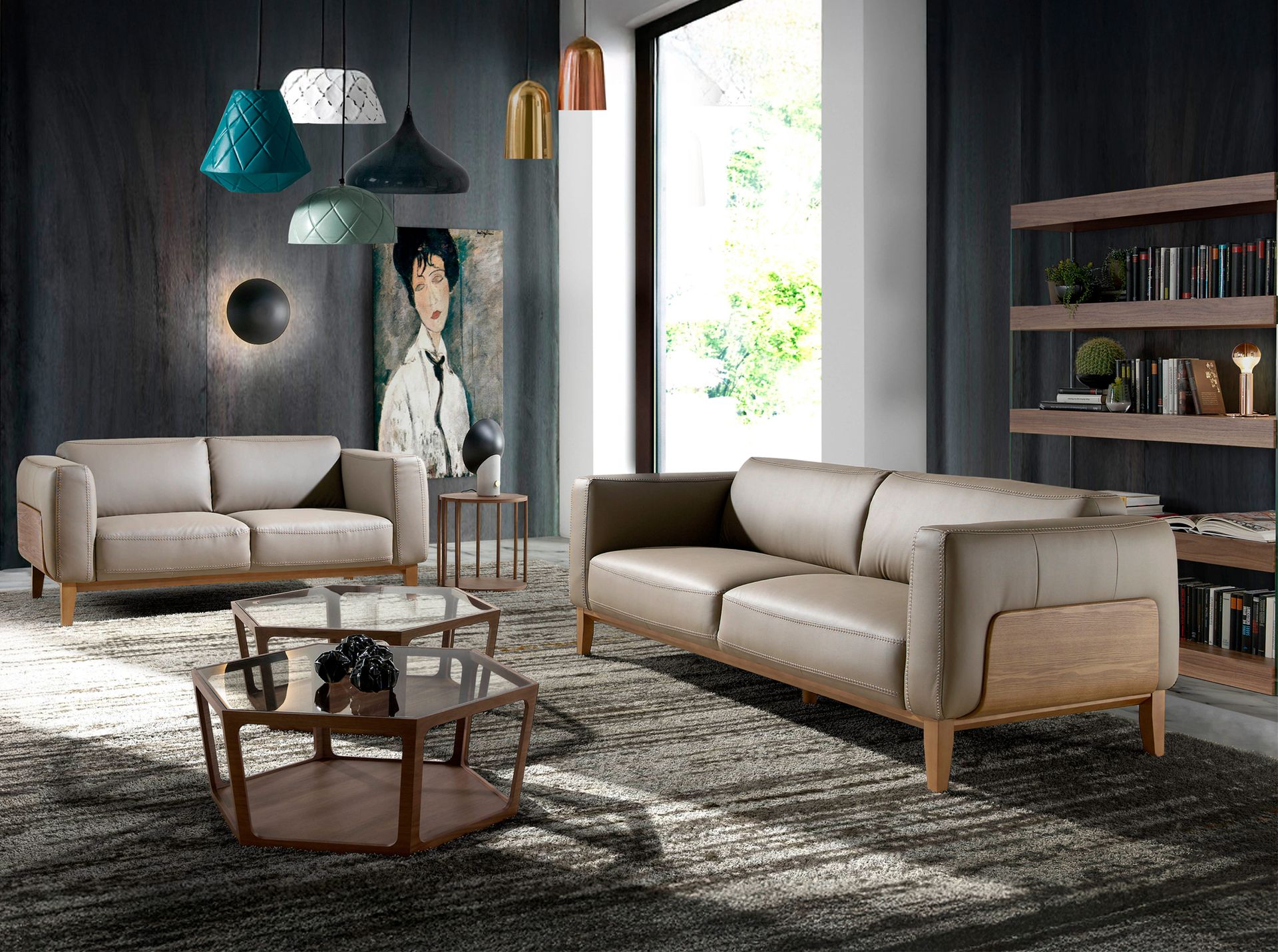 2 seater mink leather sofa