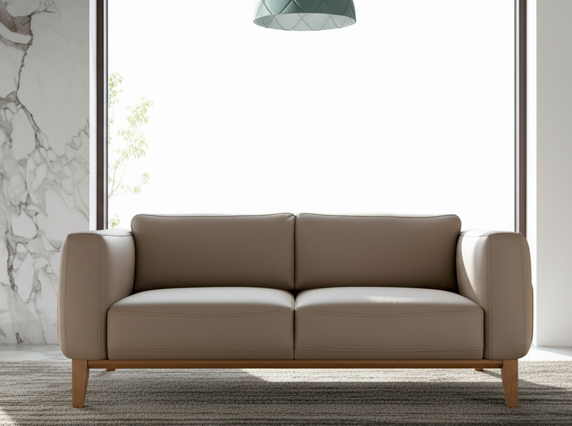 2 seater mink leather sofa