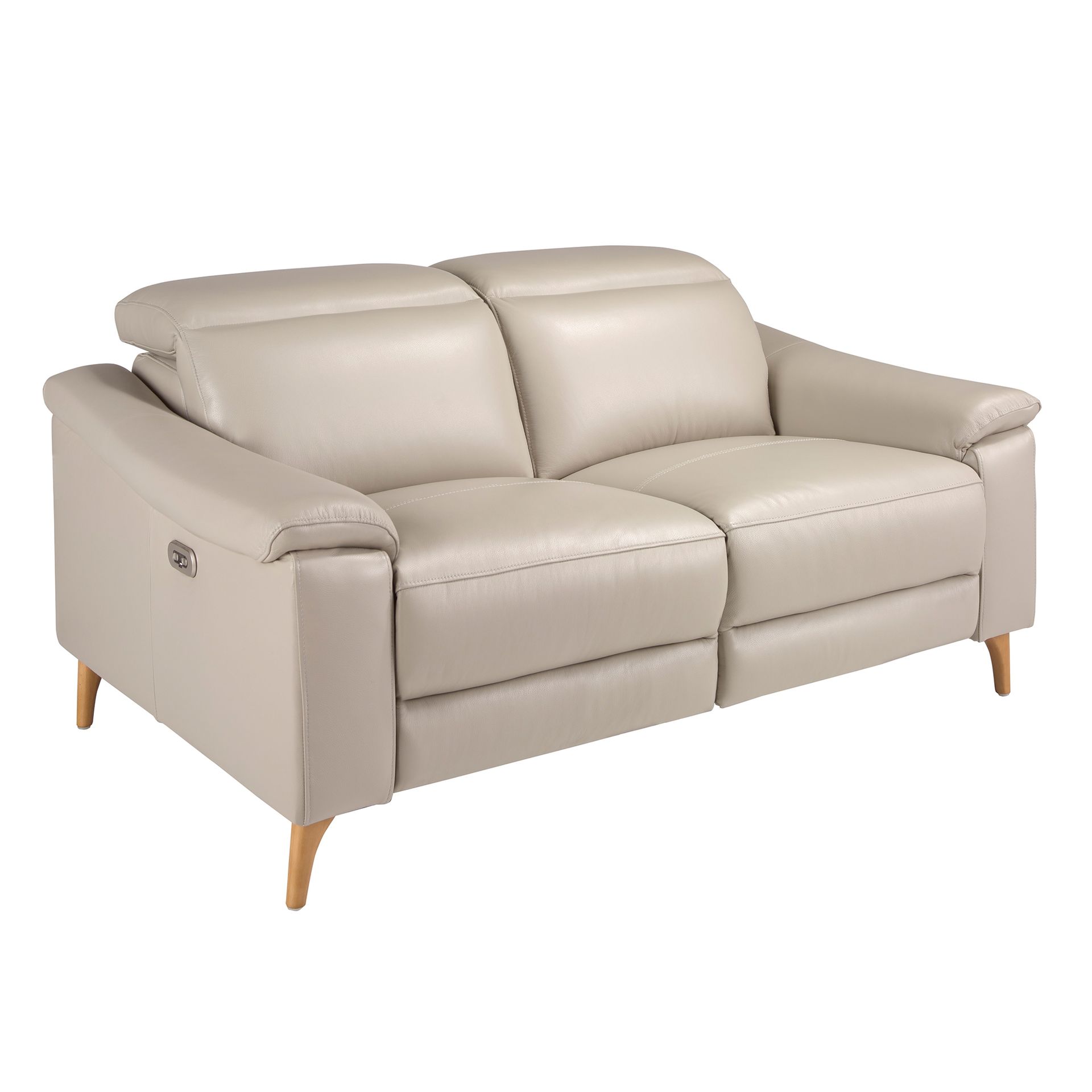 2 seater relax sofa in taupe grey leather